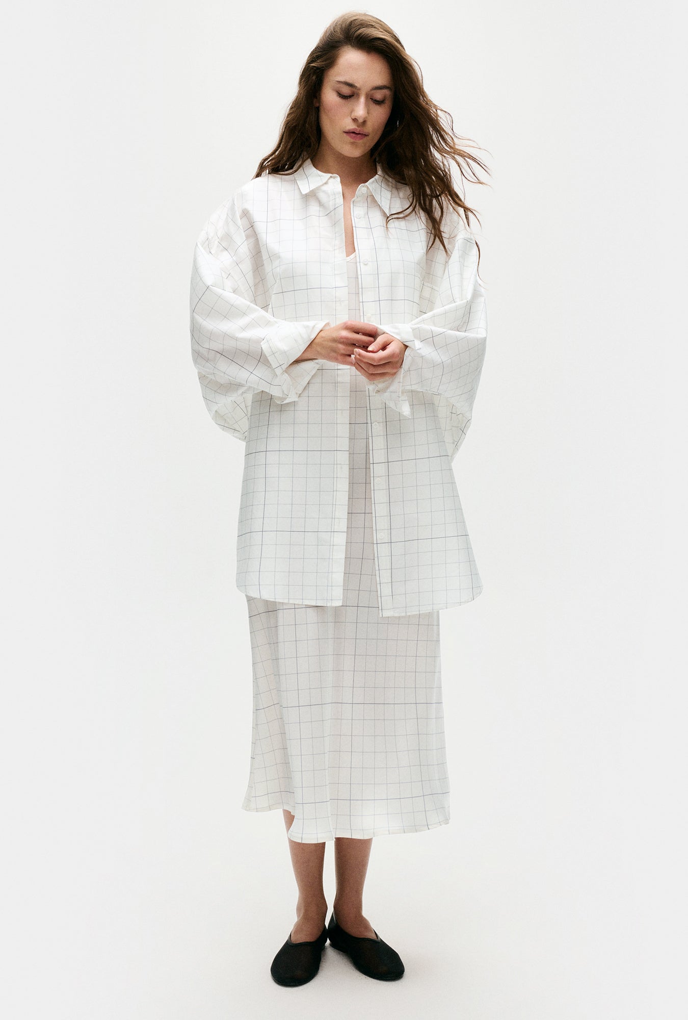 Grille en coton et soie pour chemise ronde