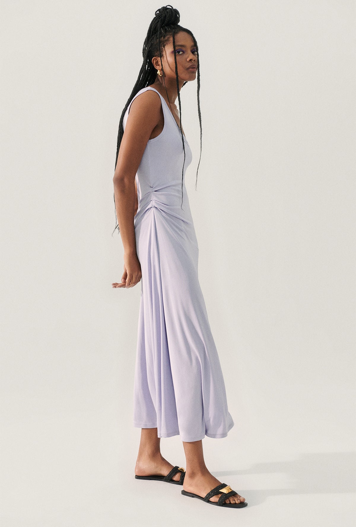 Robe sans manches en jersey lavande