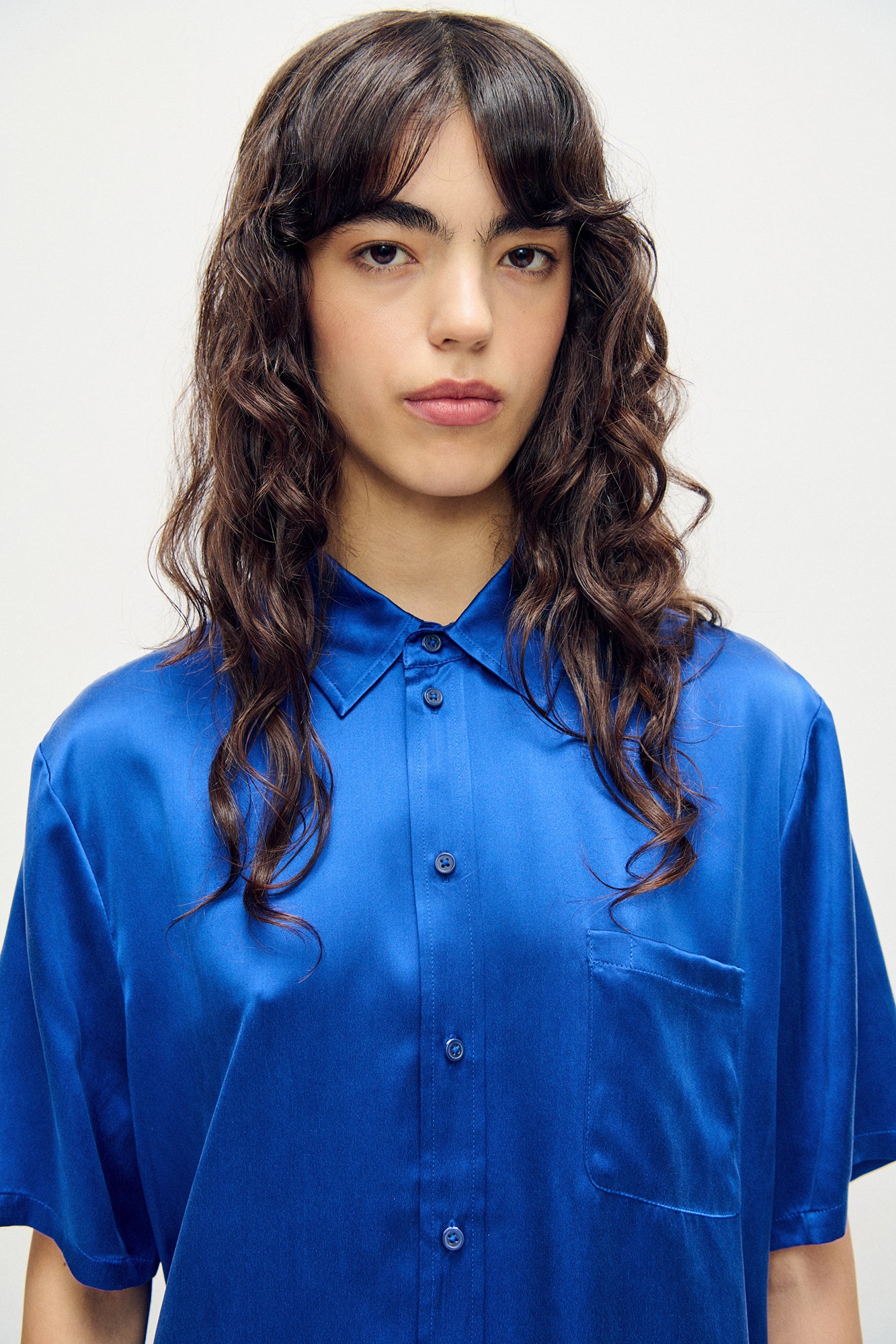 Chemise Boyfriend Manches Courtes Wedgwood