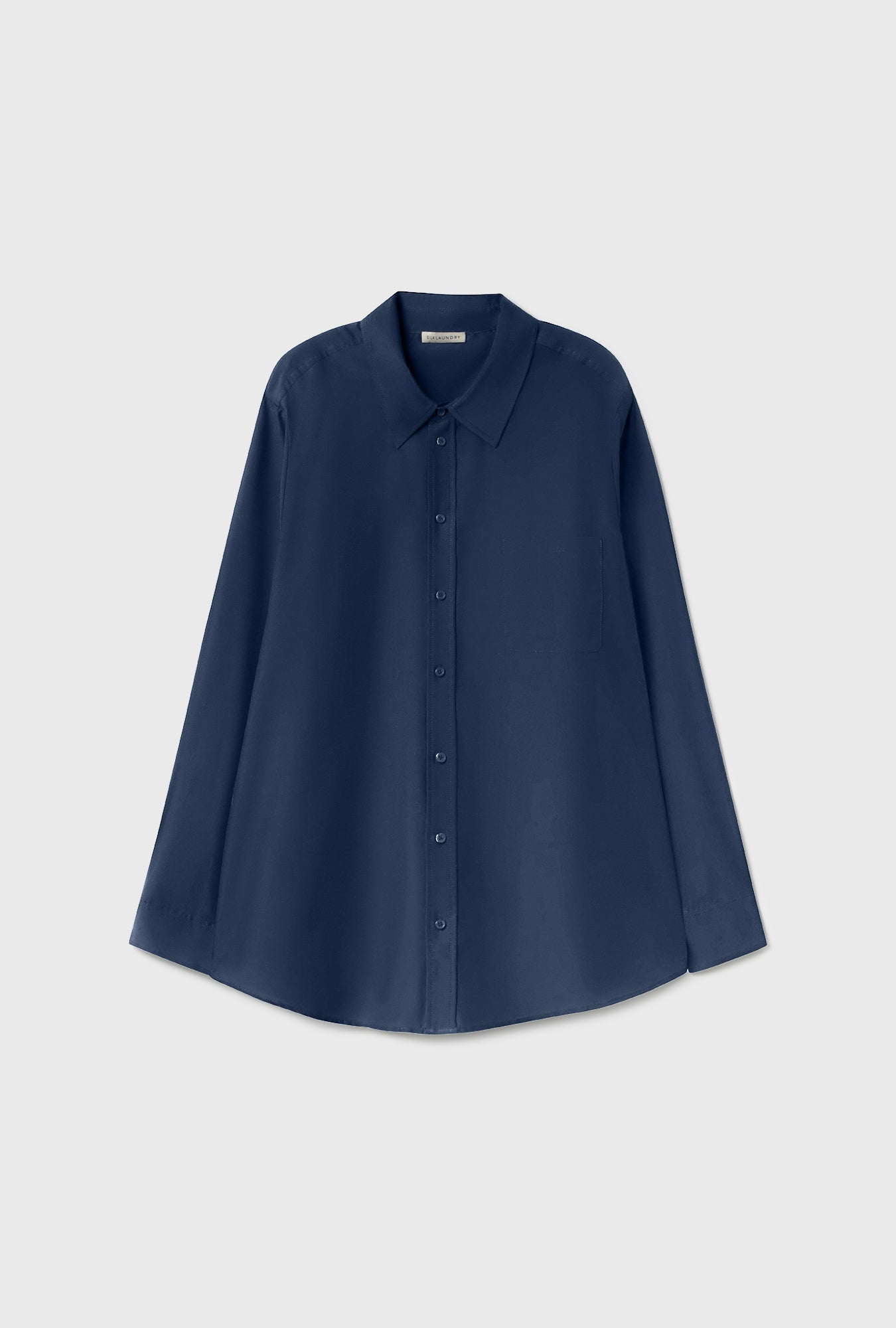 Chemise Boyfriend en Coton et Soie Midnight