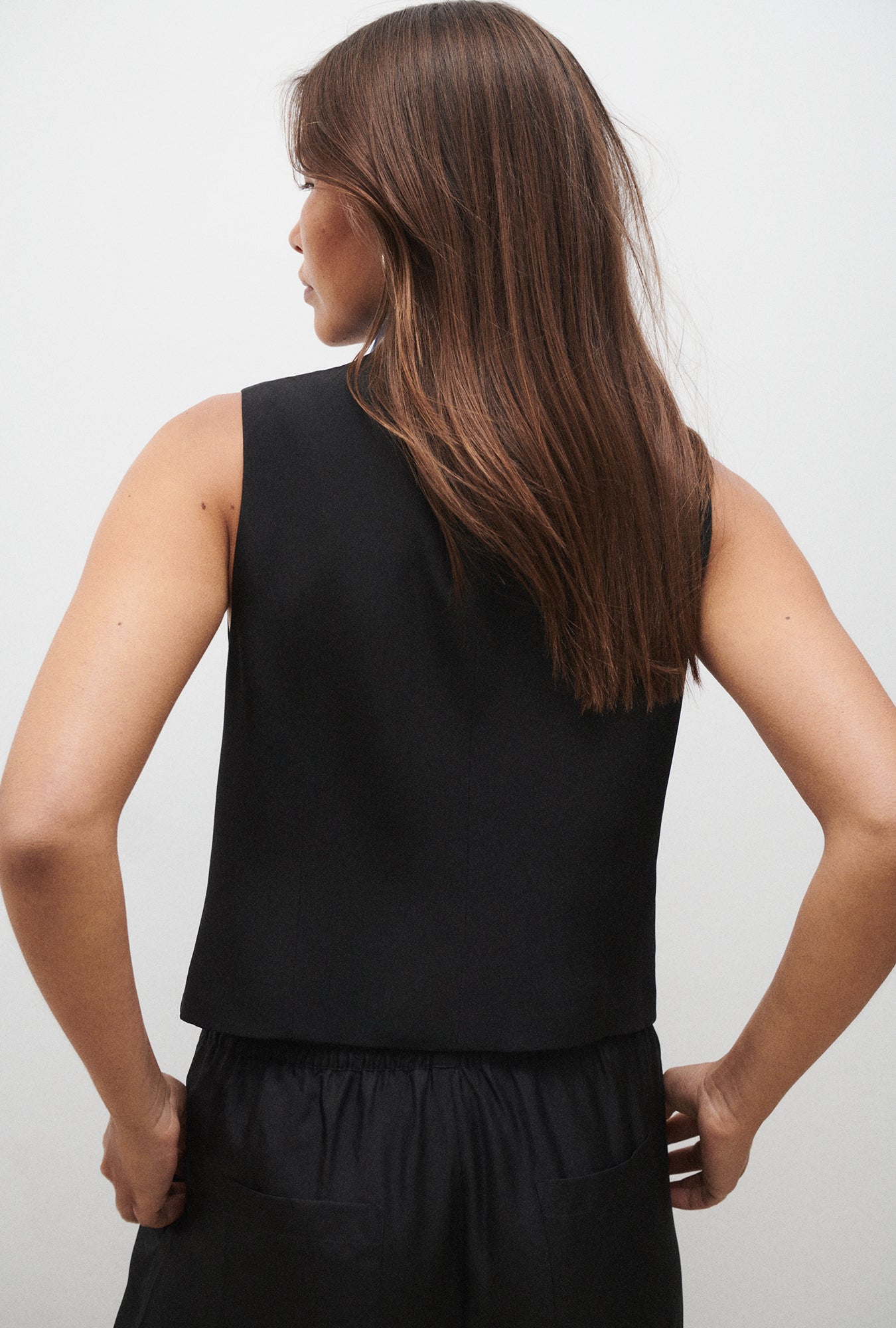 Gilet en sergé noir