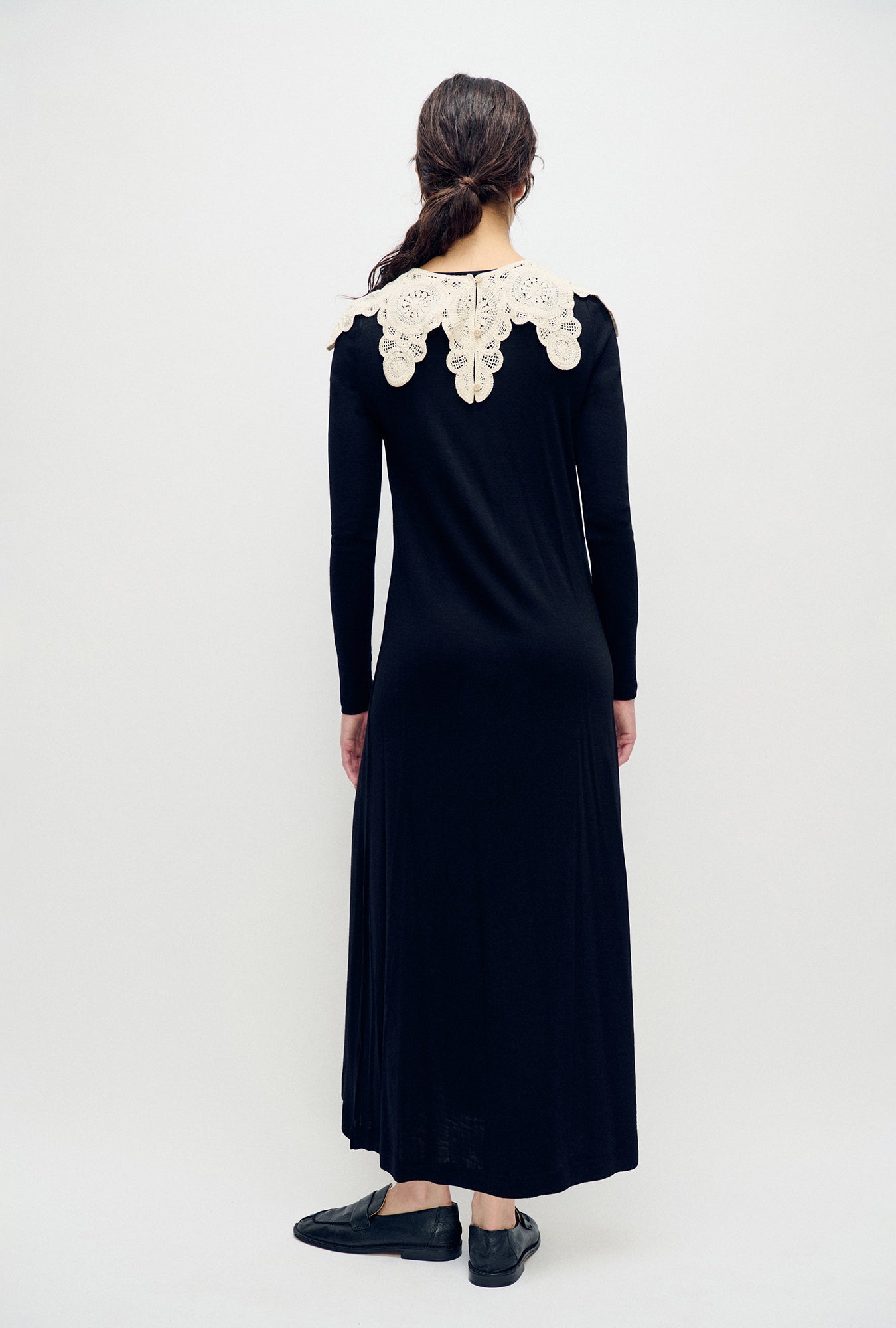 Robe Mérinos Manches Longues Noire