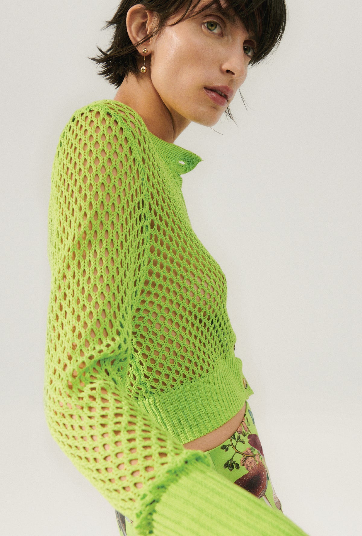 Gilet court en crochet Fern