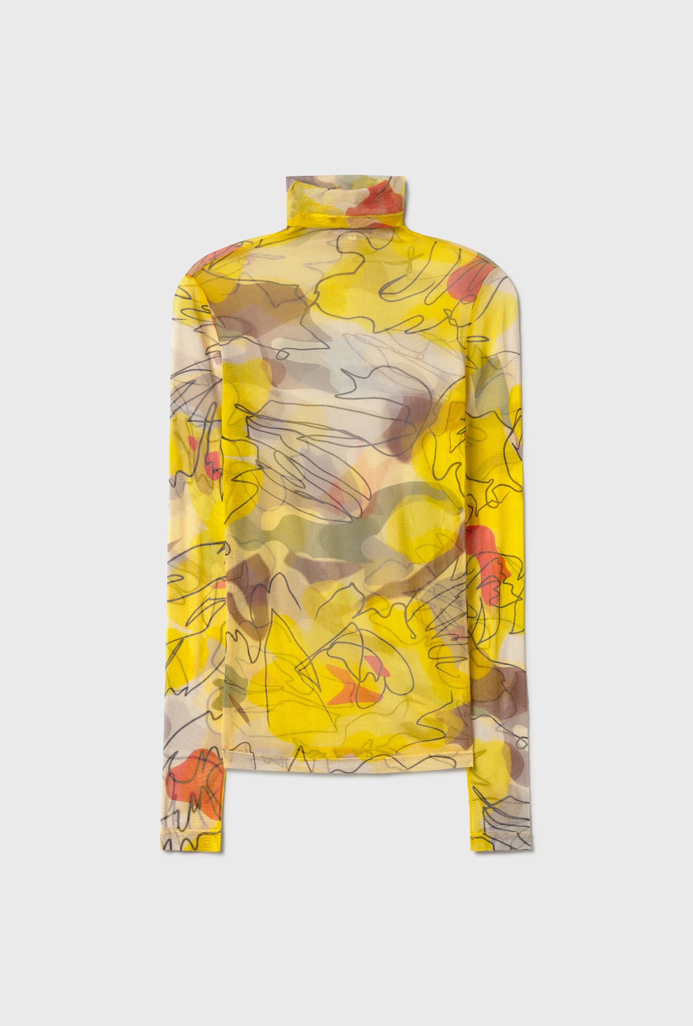 Col roulé en maille à motif floral tournesol
