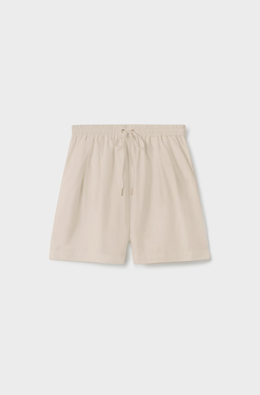 Short ample en sergé noisette