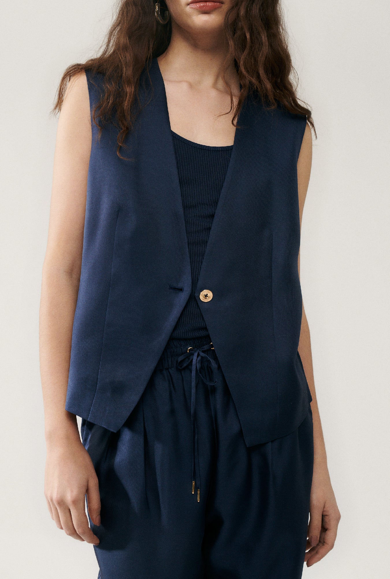 Gilet ample en sergé Midnight