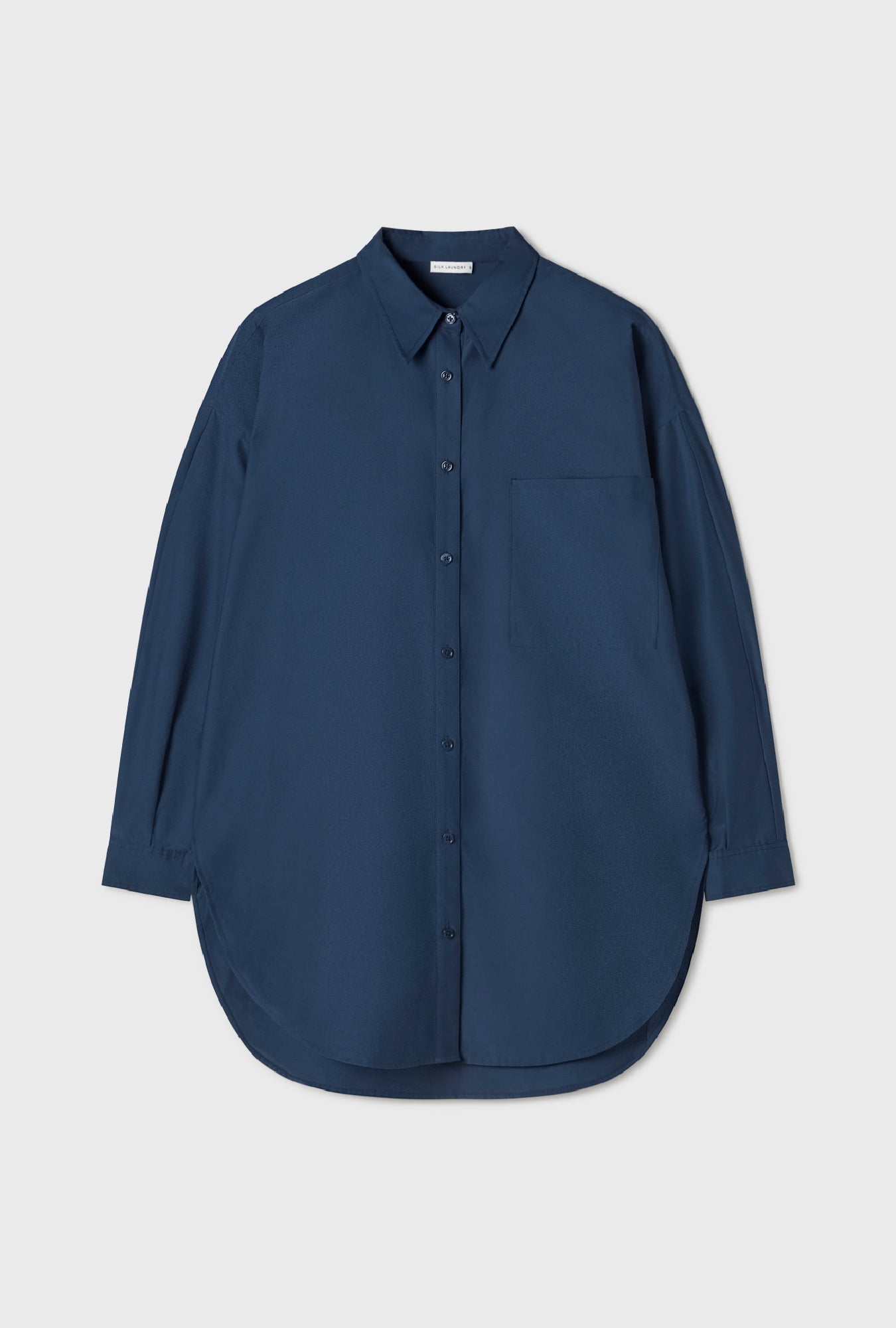Chemise ronde en coton et soie Midnight