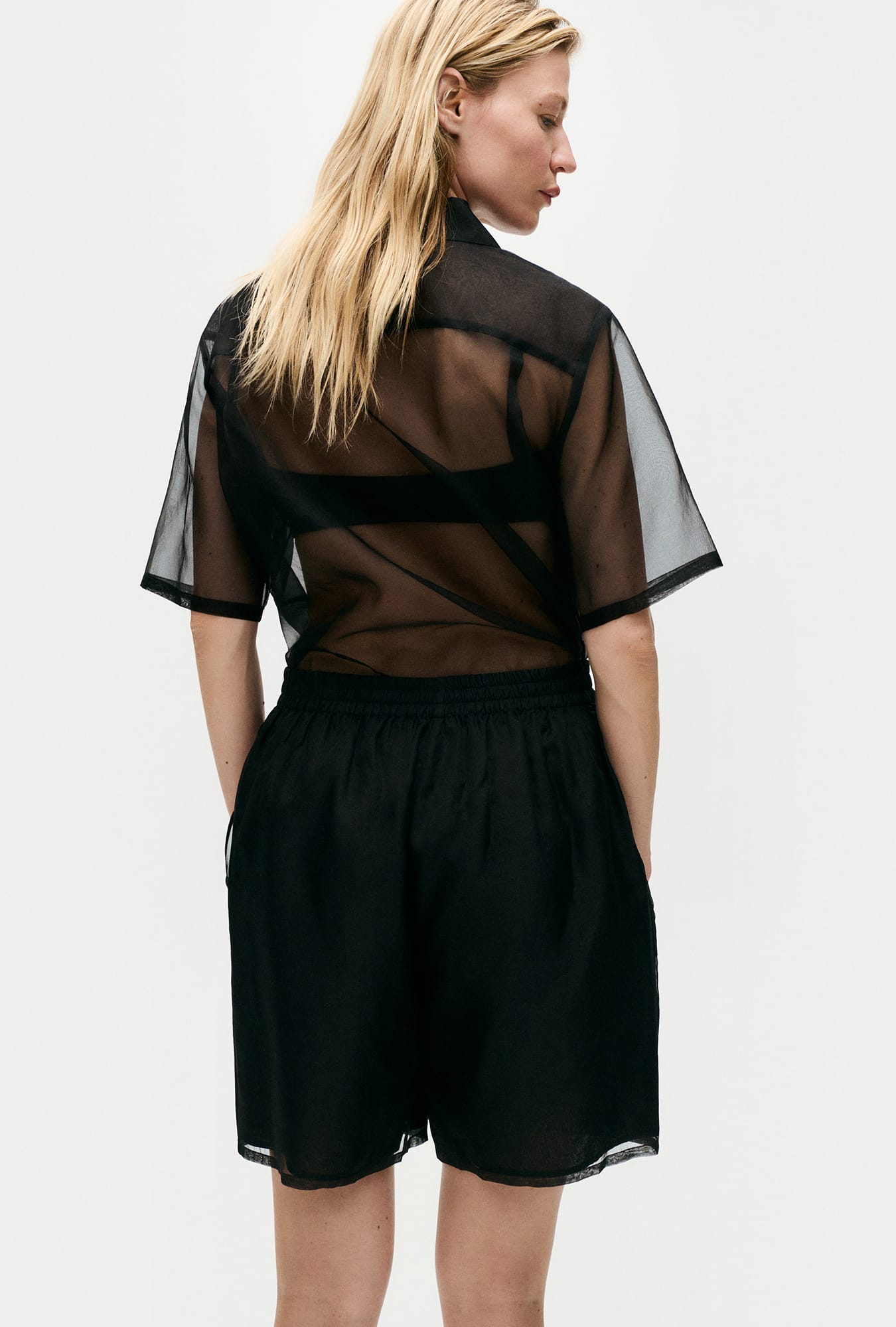 Shorty en organza noir