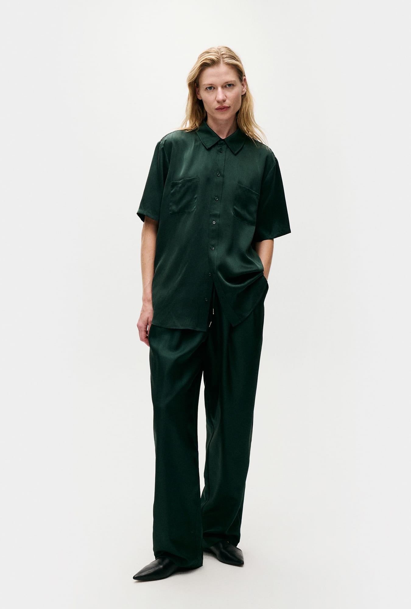 Chemise Boyfriend à Manches Courtes Scarabée