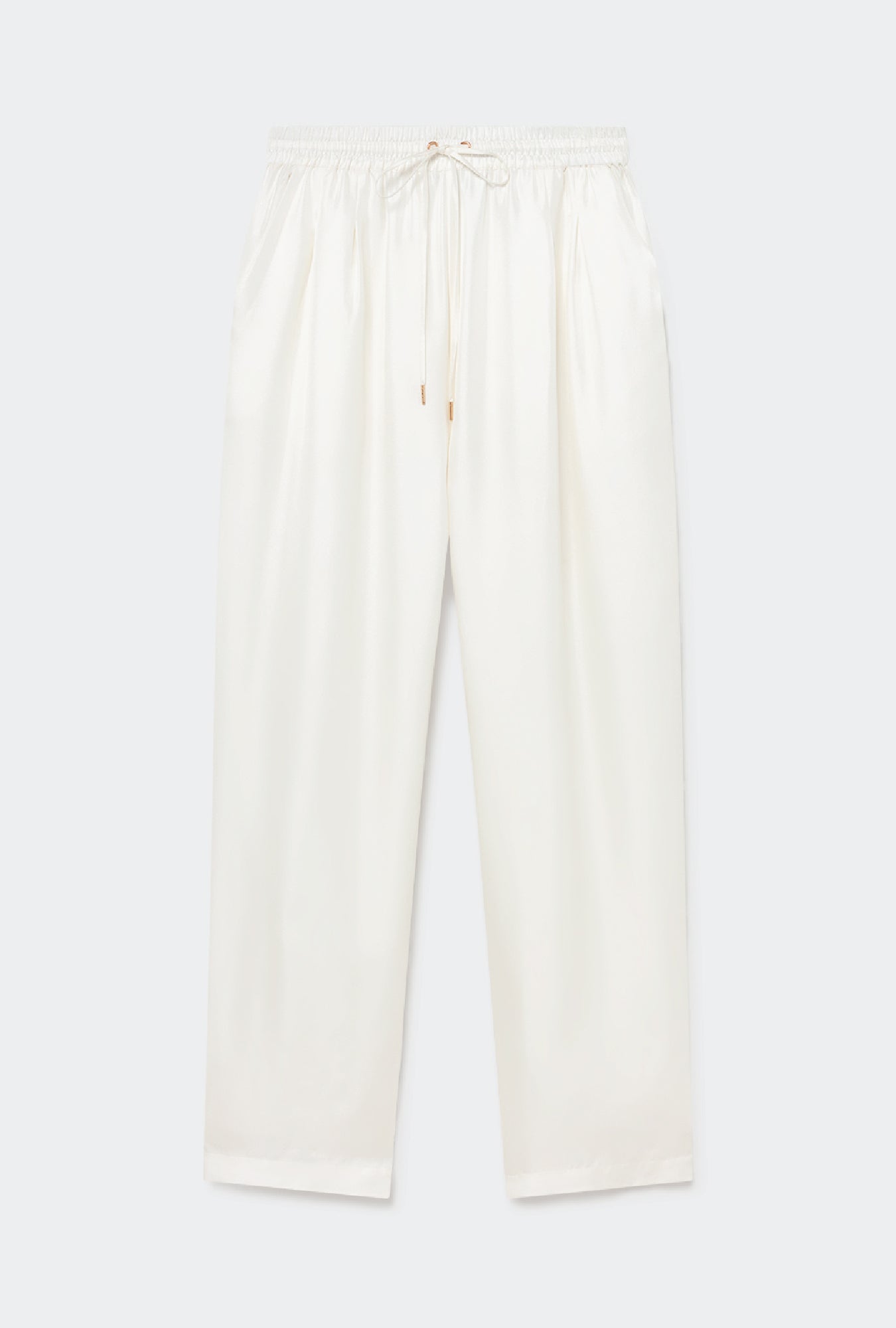 Pantalon ample en sergé blanc