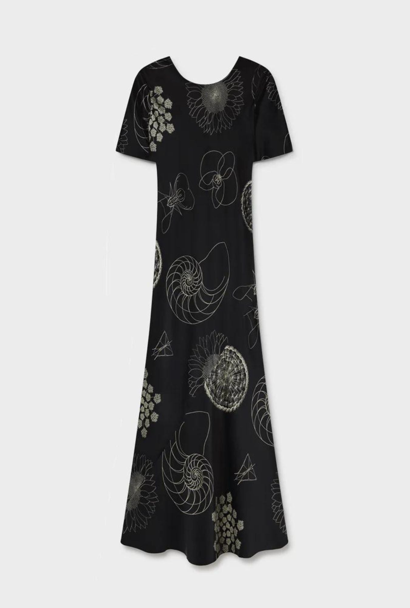 ROBE À BIAIS À MANCHES COURTES FIBONACCI NOIRE