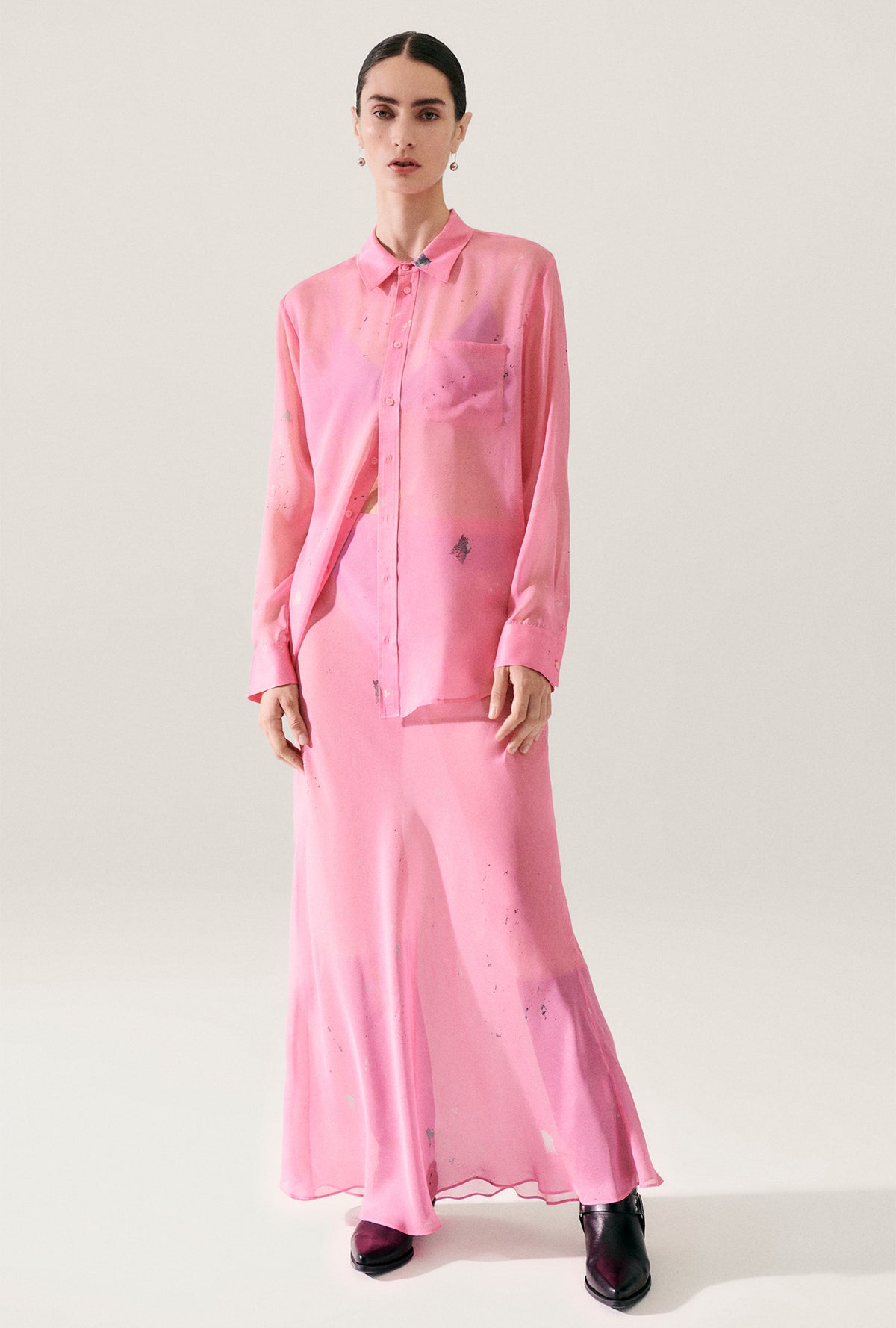 Chemise Boyfriend en mousseline délavée Hog Wash