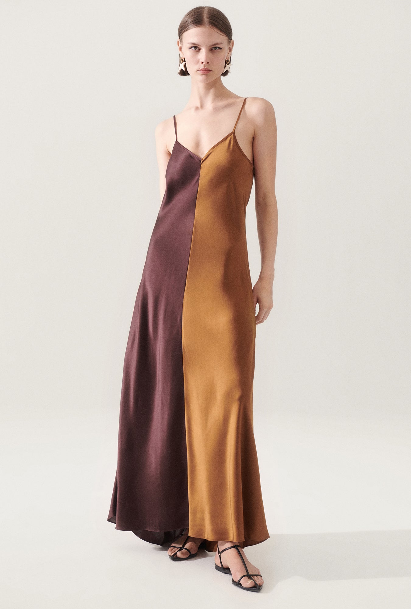 Robe bicolore Cacao/Brun Van Dyke