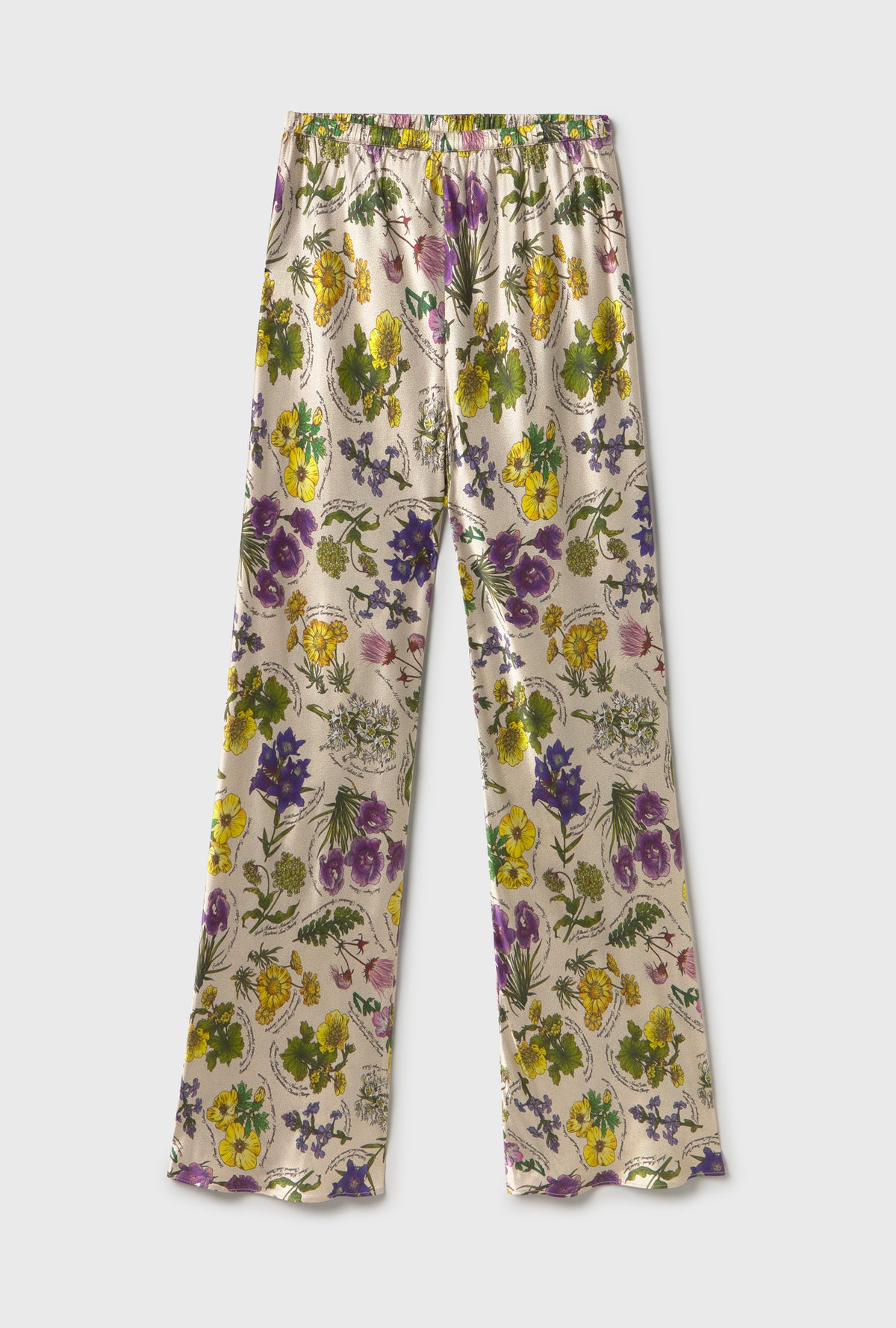 Bias Cut Pants Endangered Flowers