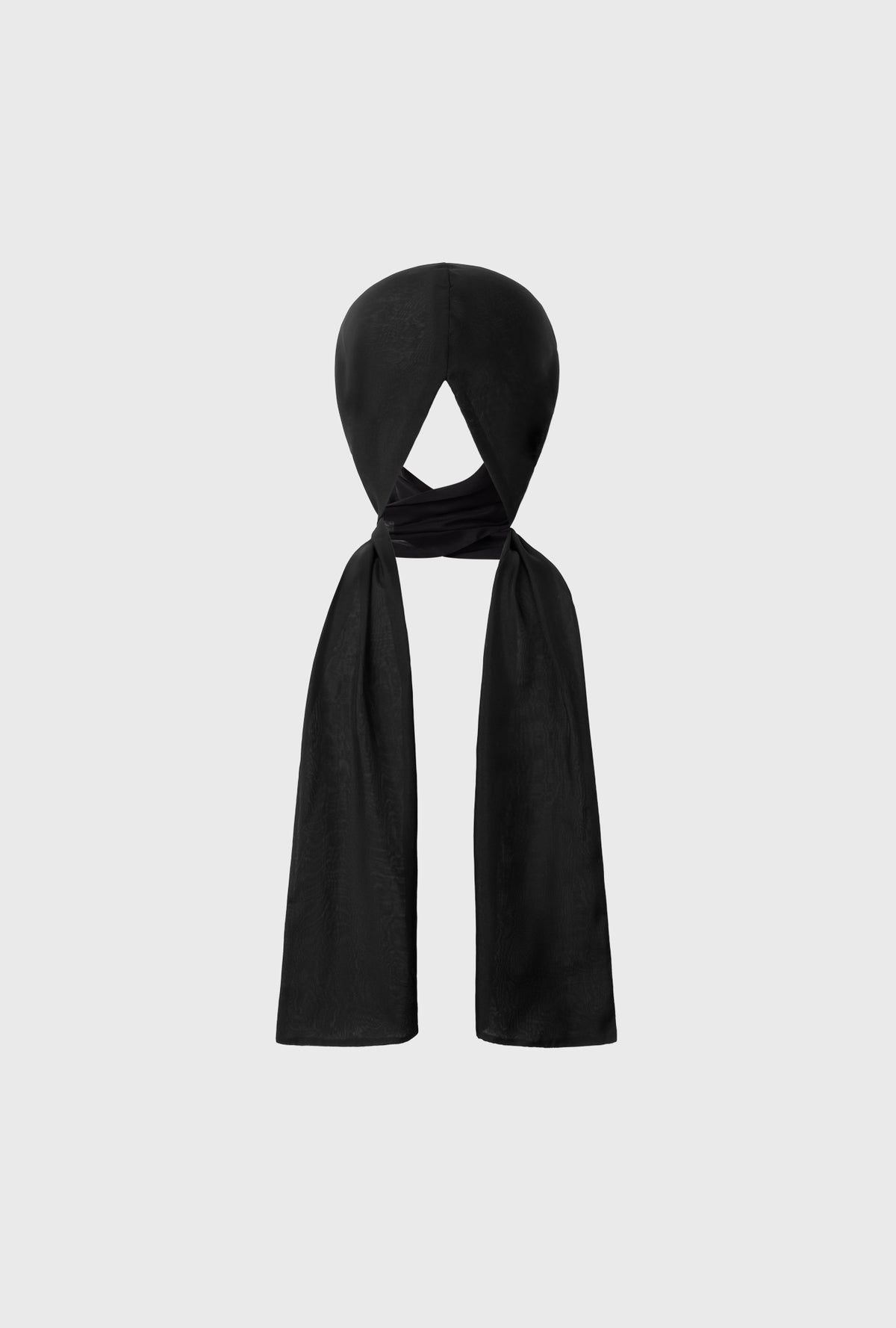 Silk Chiffon Hollywood Headscarf Black