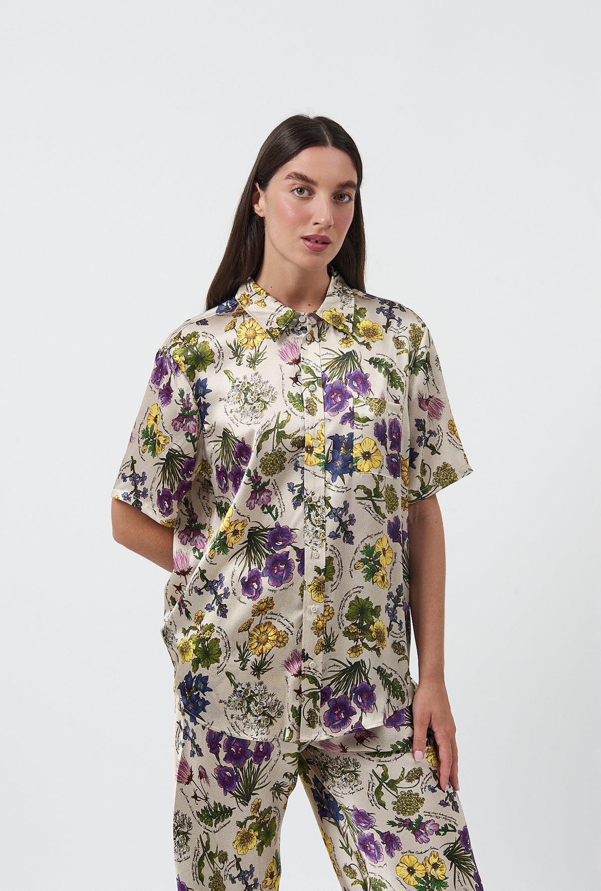 Short Sleeve Boyfriend Shirt Endangered Flowers