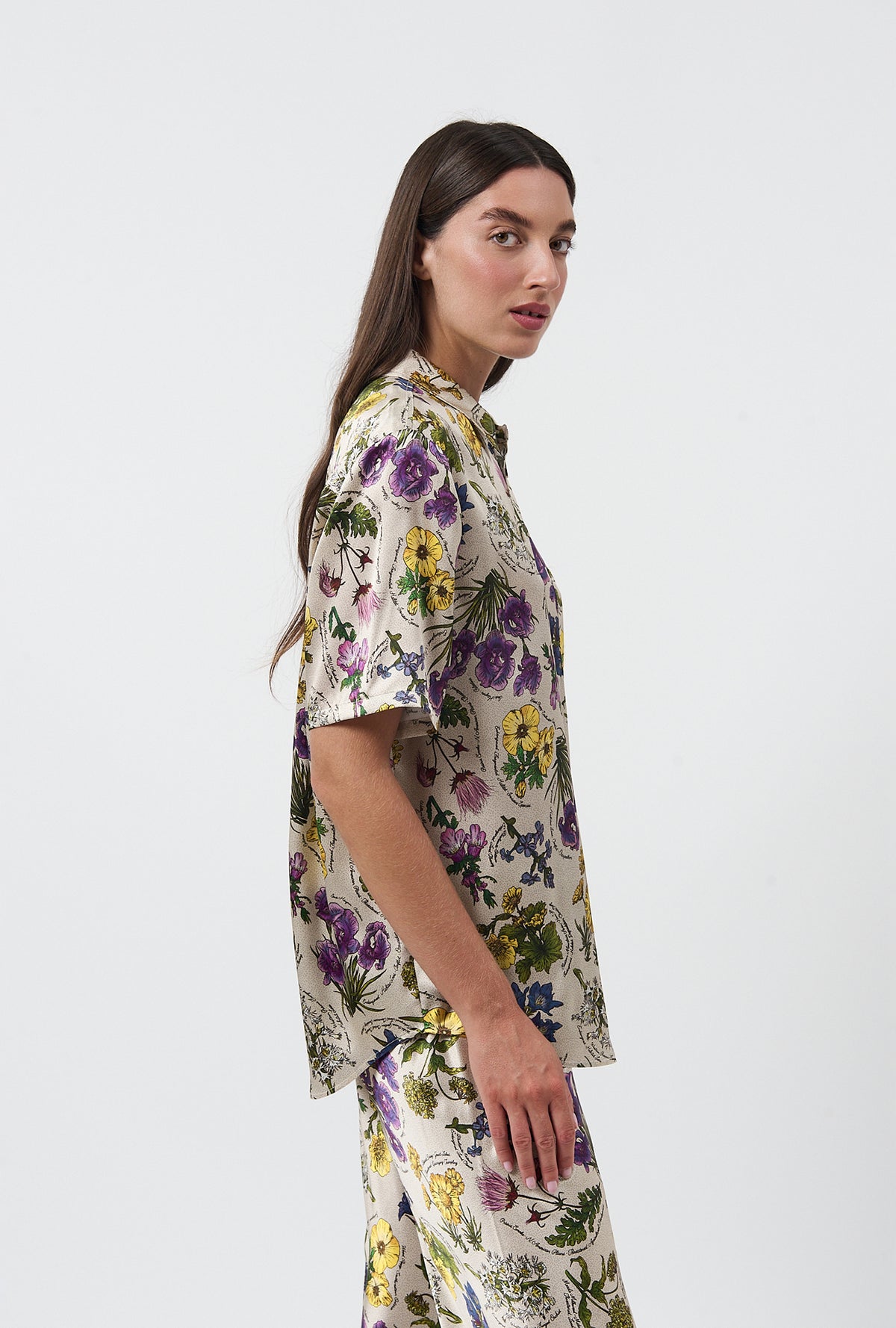 Short Sleeve Boyfriend Shirt Endangered Flowers