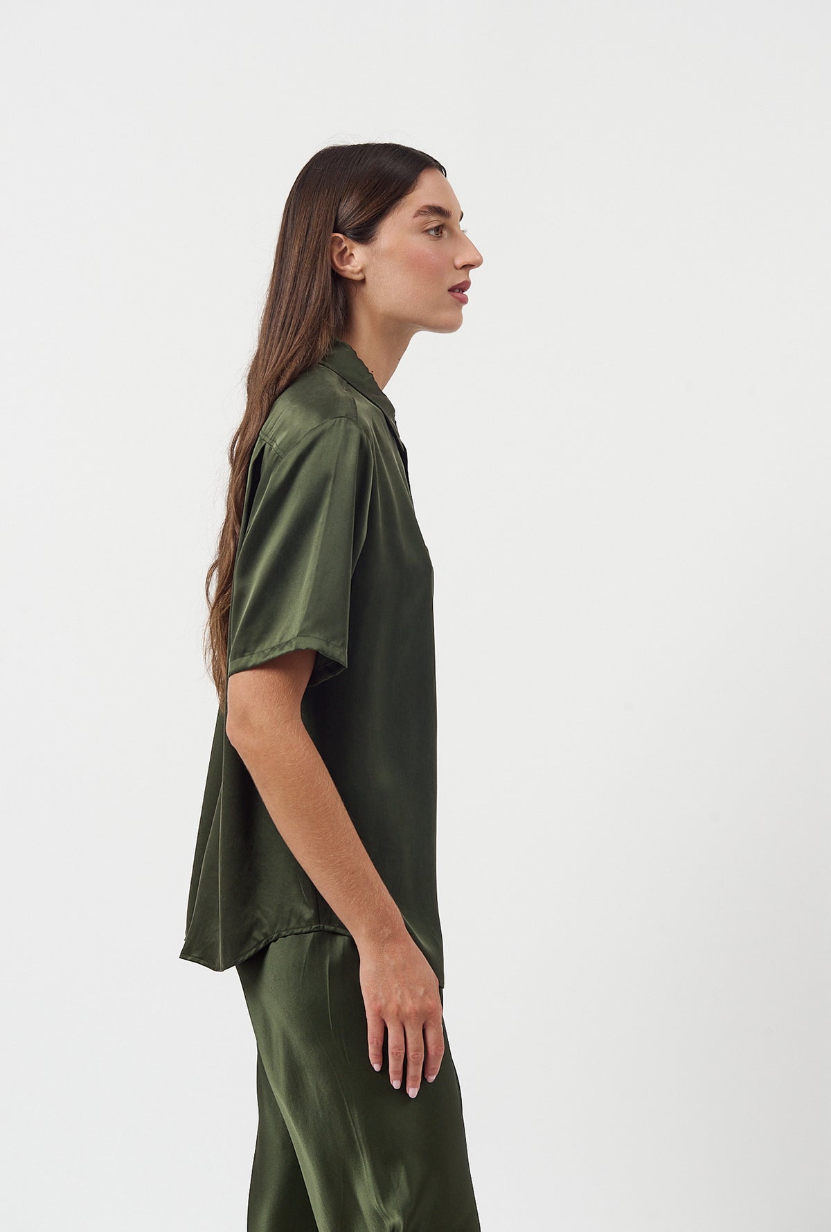 Short Sleeve Boyfriend Shirt Cedar
