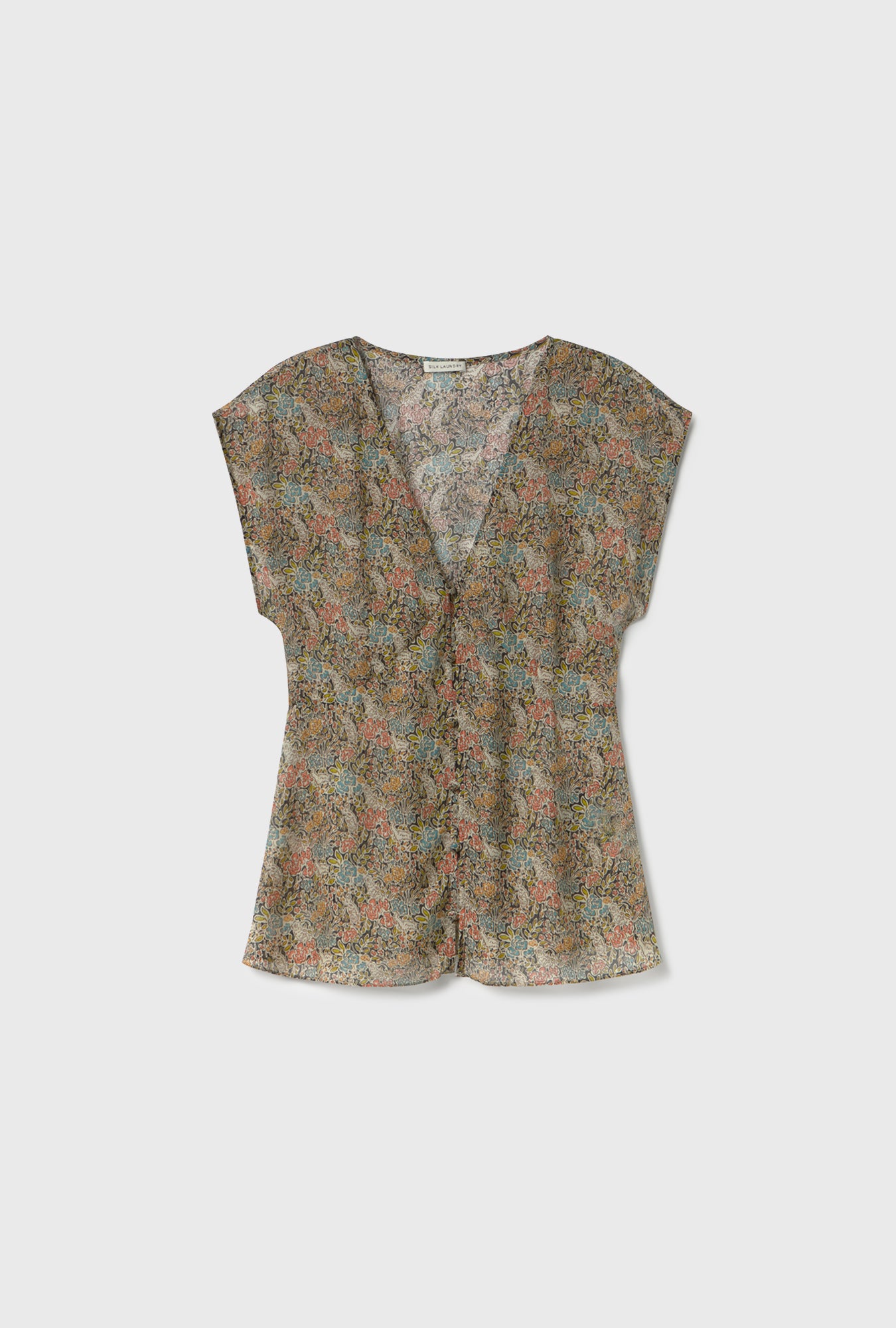 Chemisier en mousseline col en V motif floral Sugar