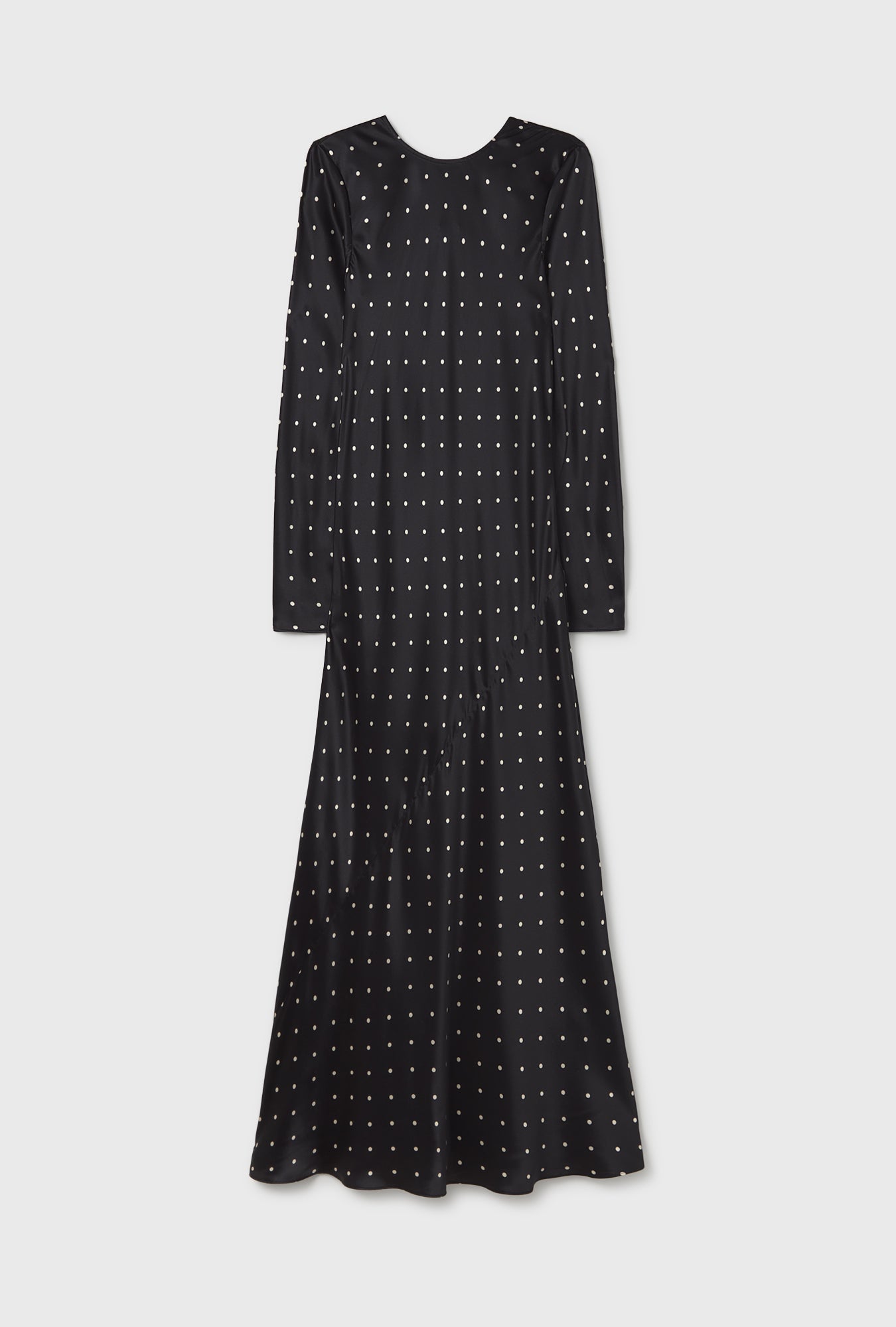 Robe biaisée à manches longues et petits pois