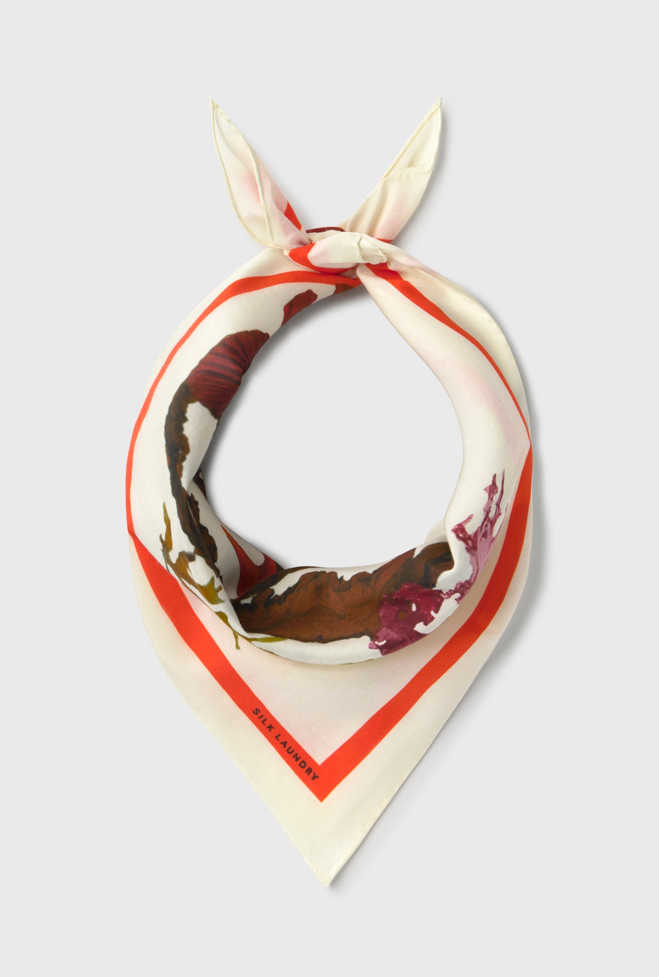Écharpe en coton et soie motif hippocampe