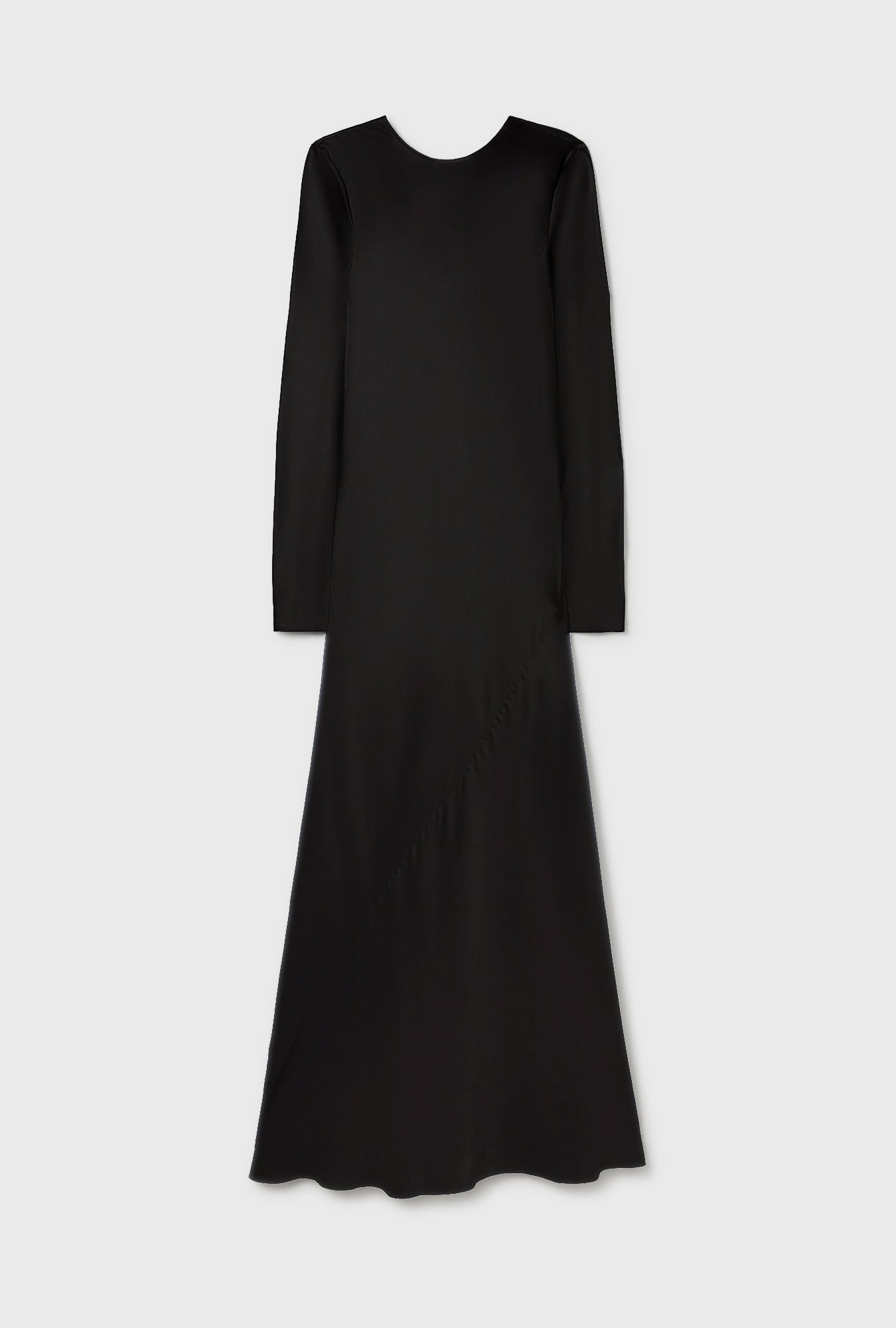 Robe longue biais manches longues noire