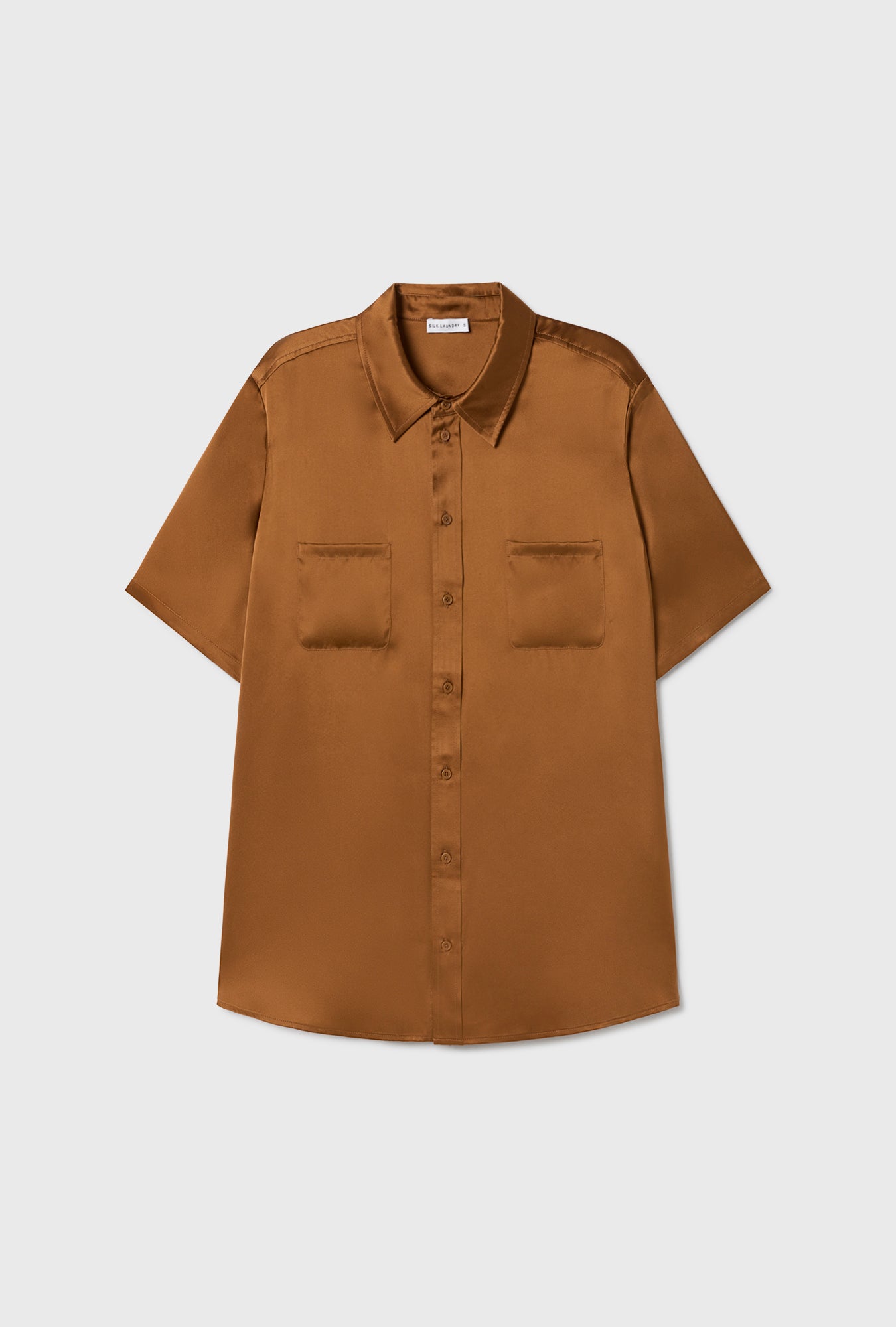 Chemise Boyfriend Manches Courtes Marron Van Dyke
