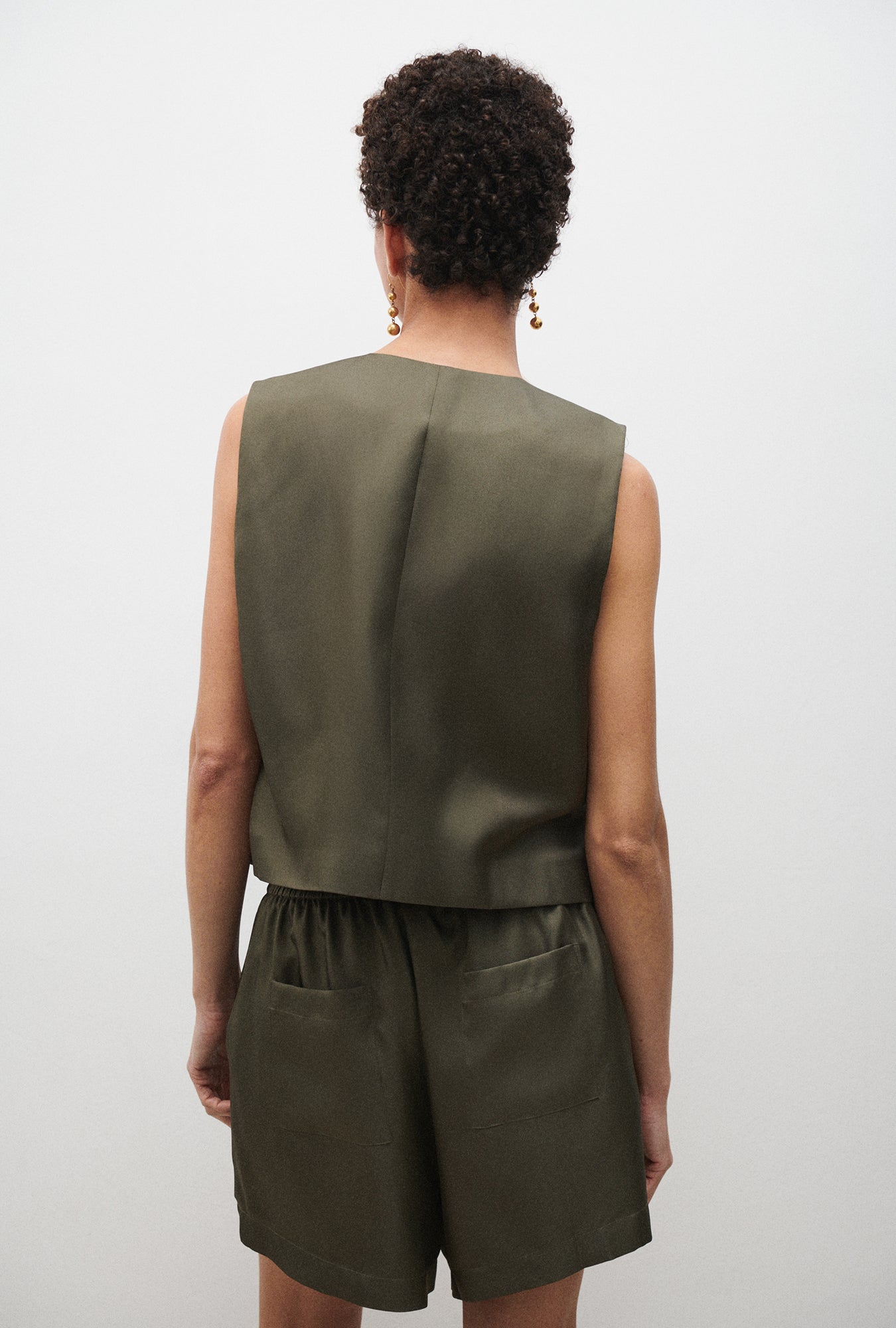 Gilet en sergé pin