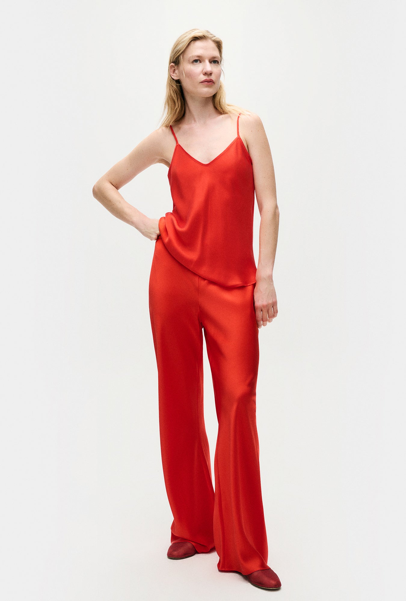 Pantalon coupé en biais Géranium
