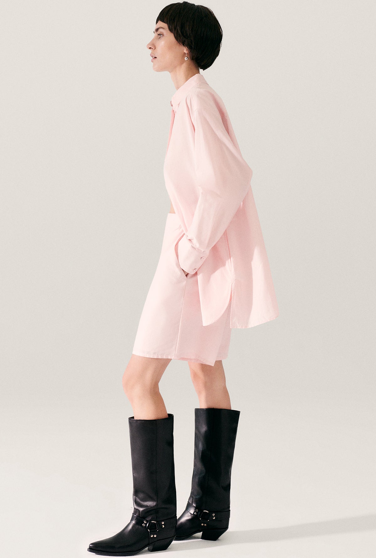 CHEMISE DE MATINÉE EN COTON ET SOIE HYDROGÈNE 