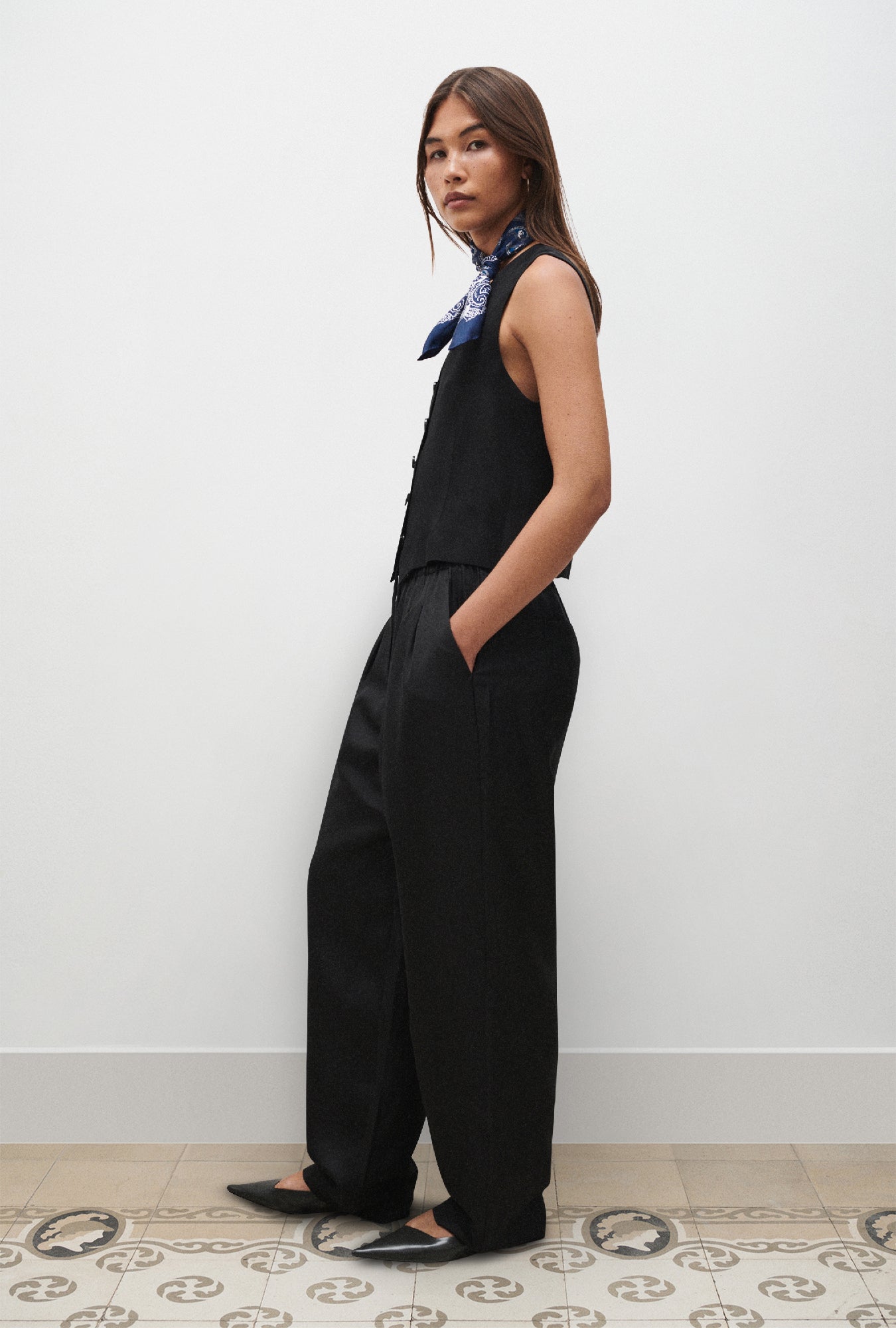 Gilet en sergé noir