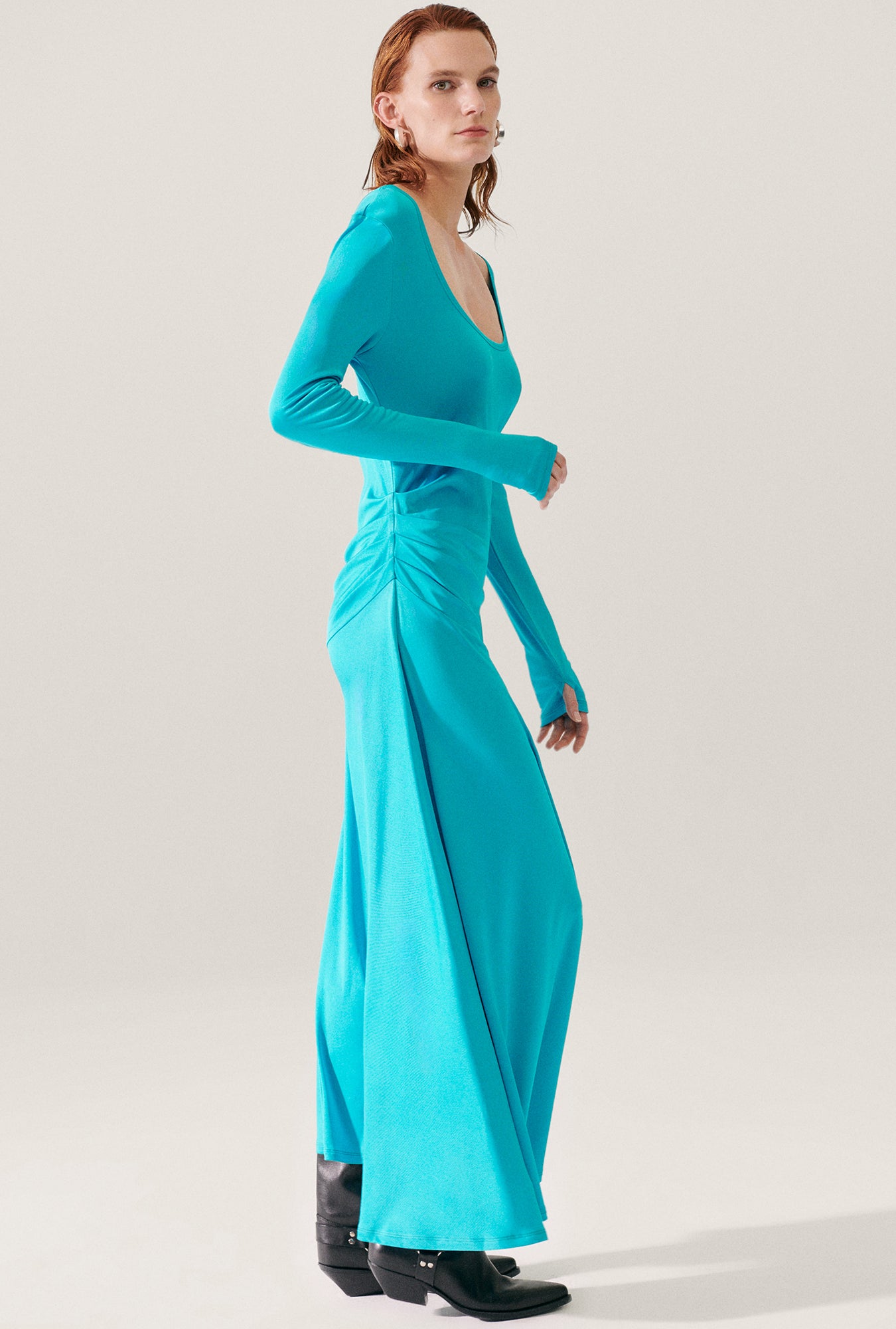 Robe longue à manches longues en jersey Oxygen