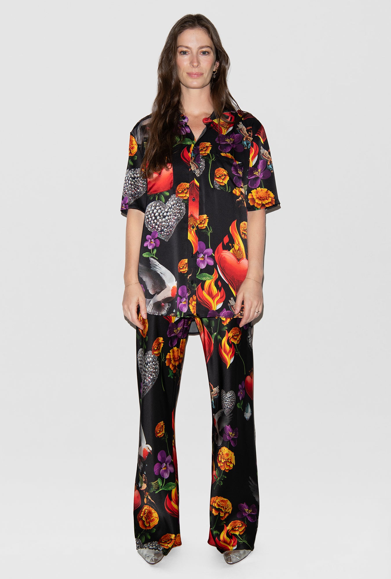 Chemise de petit ami à manches courtes Dearly Beloved noire