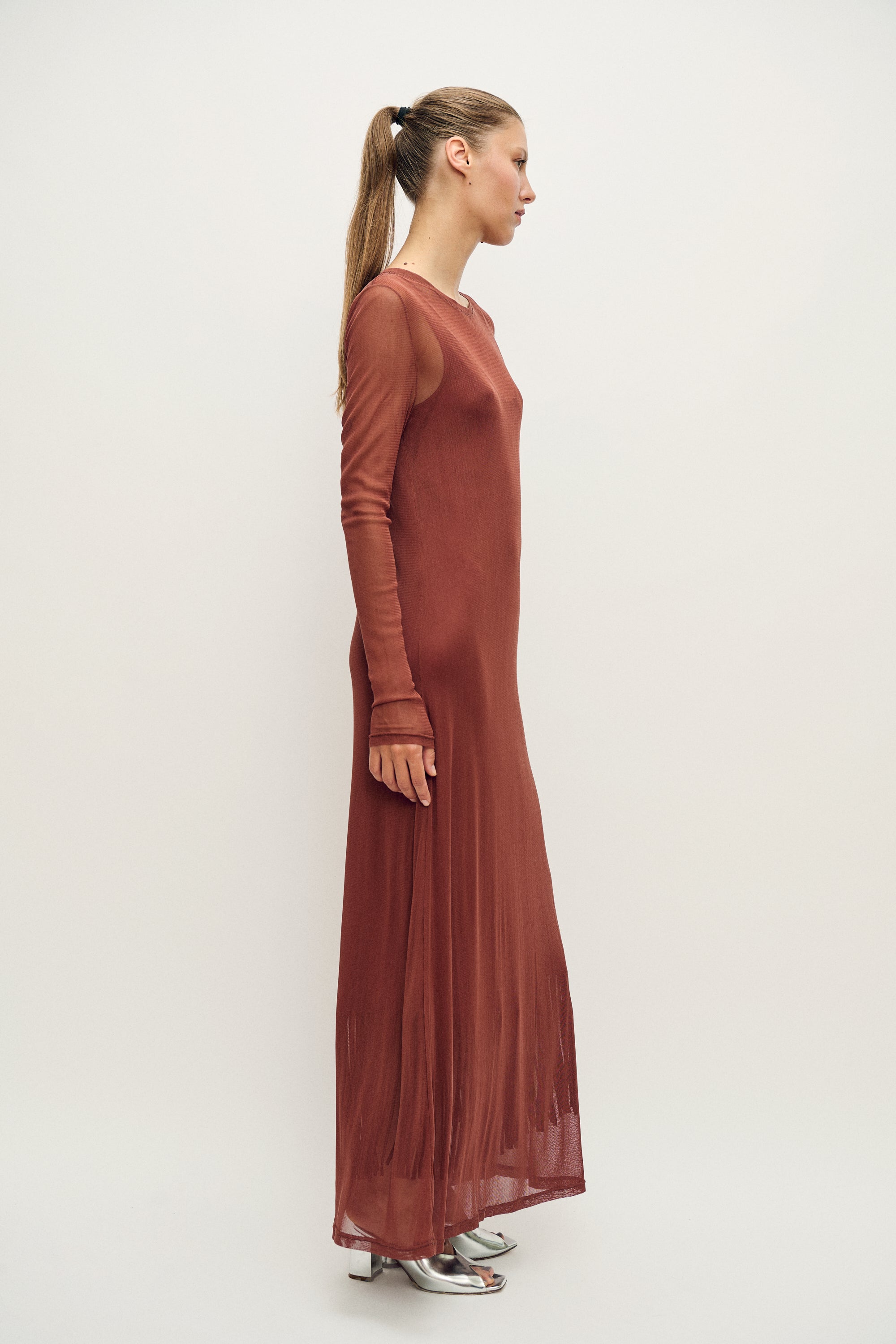 Robe longue en maille à manches longues Canyon