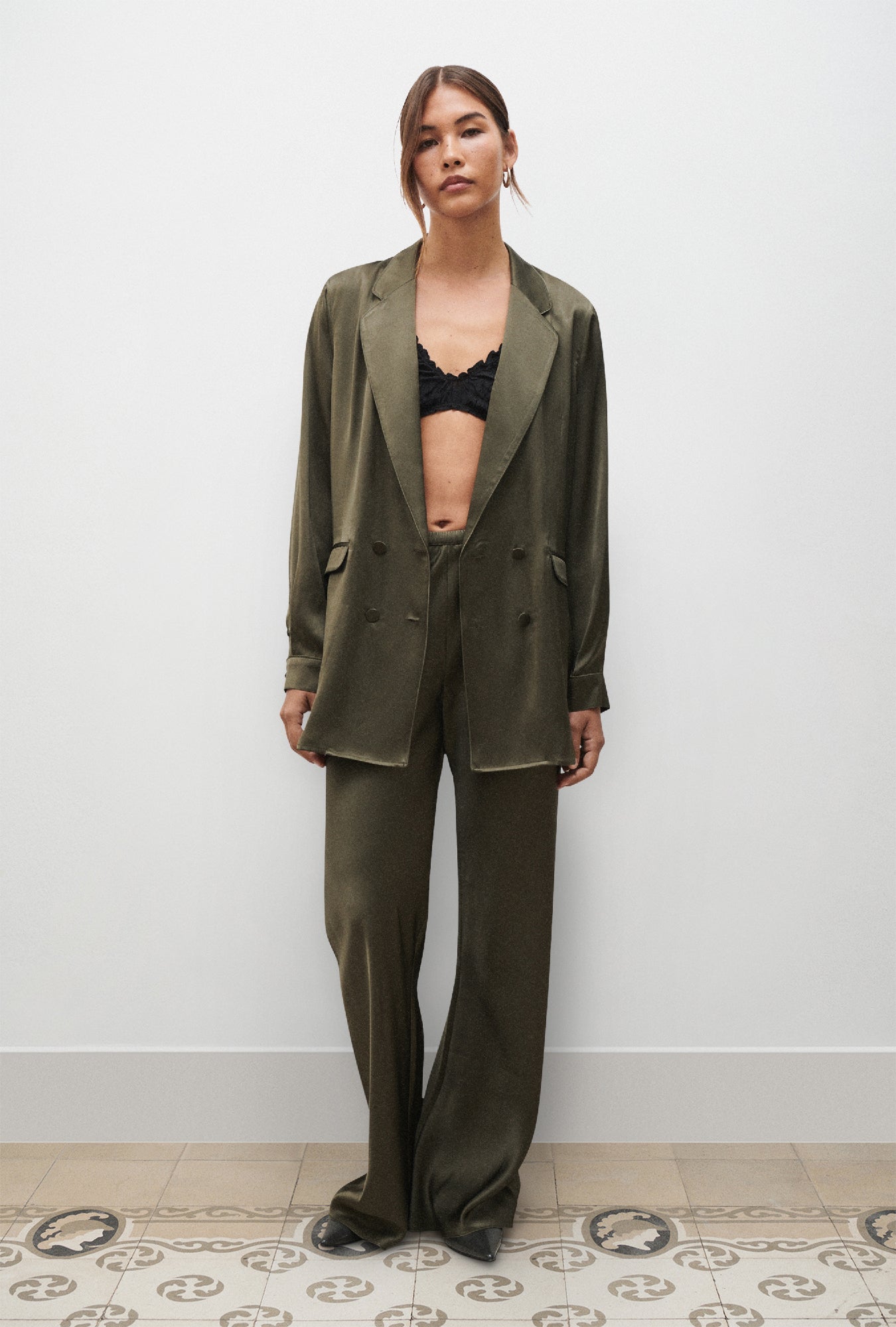 Pantalon Coupe Biais Pin