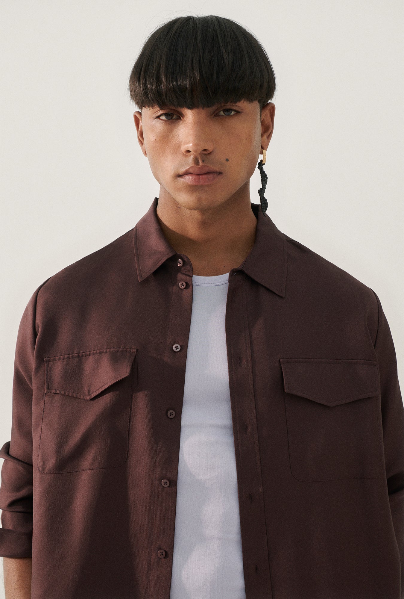 Chemise Boyfriend en sergé Cacao