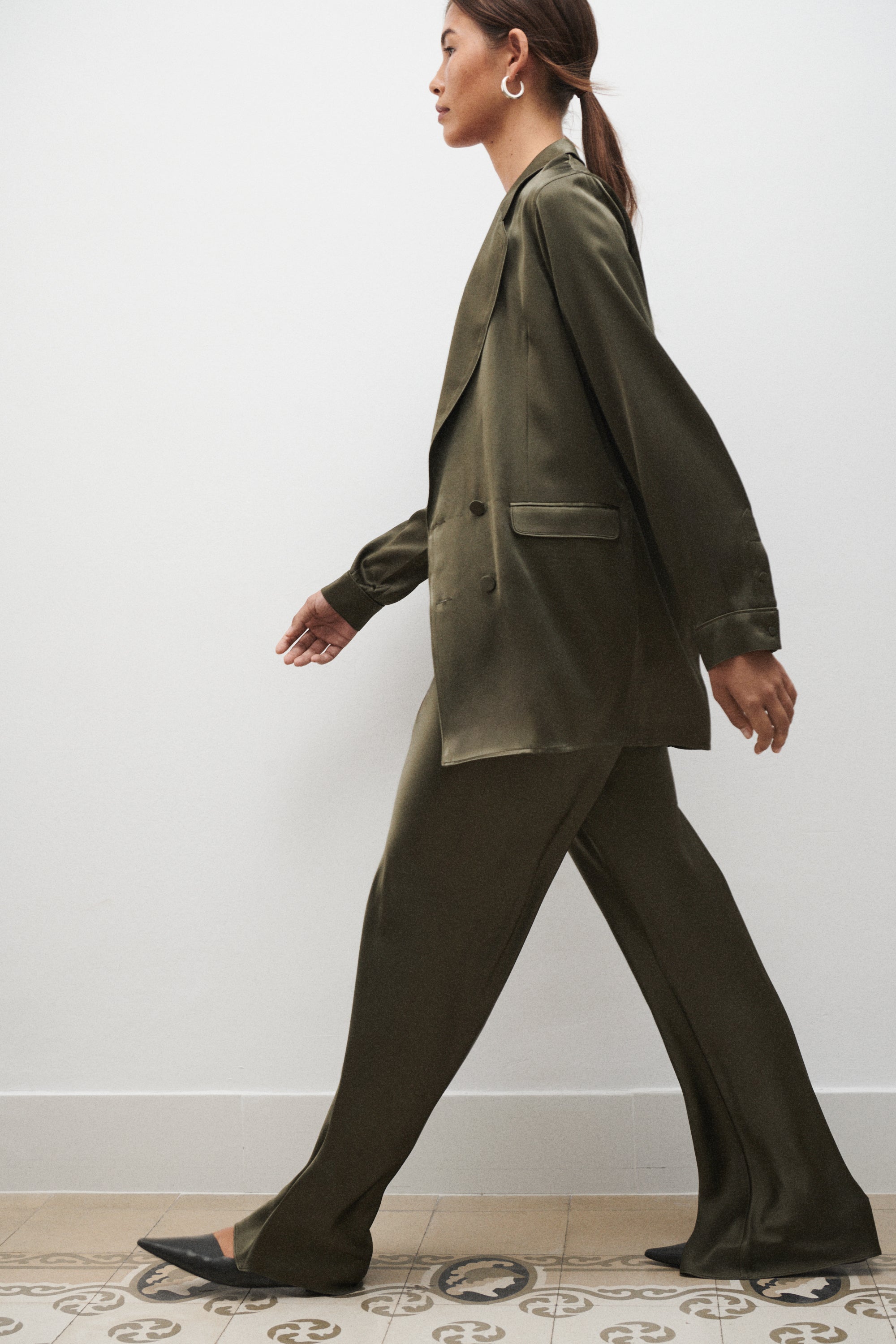 Pantalon Coupe Biais Pin