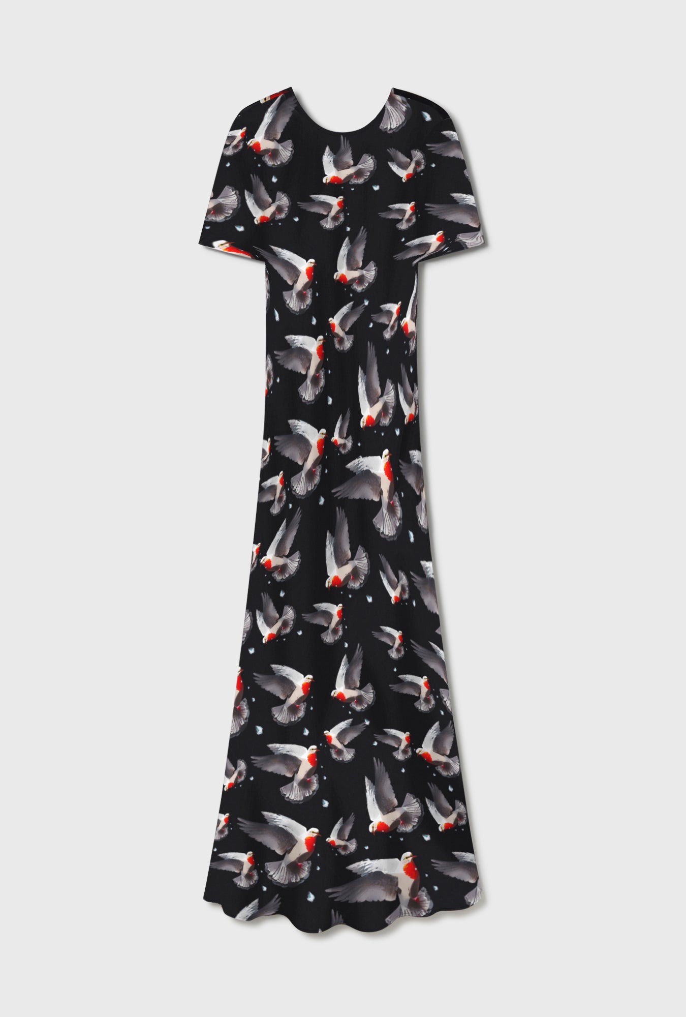Robe biaisée à manches courtes coloris Dove en dégradé