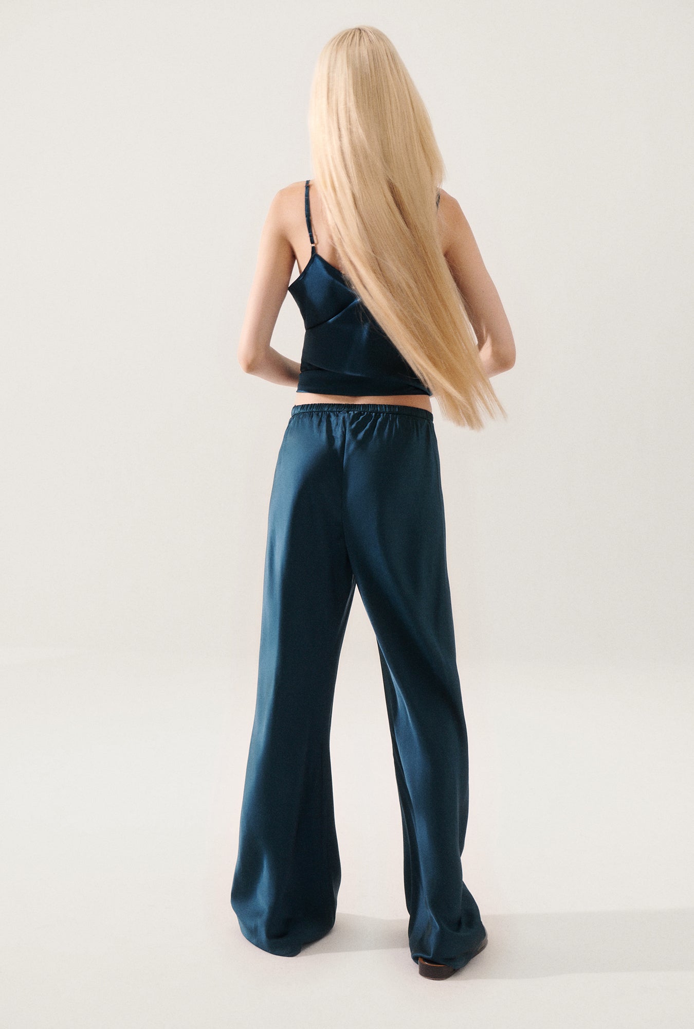 Pantalon biais sarcelle