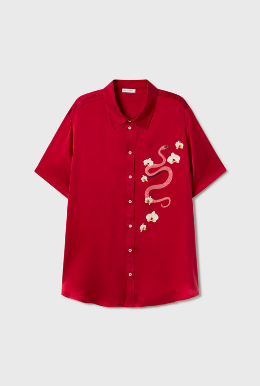 Chemise Boyfriend Manches Courtes Année du Serpent