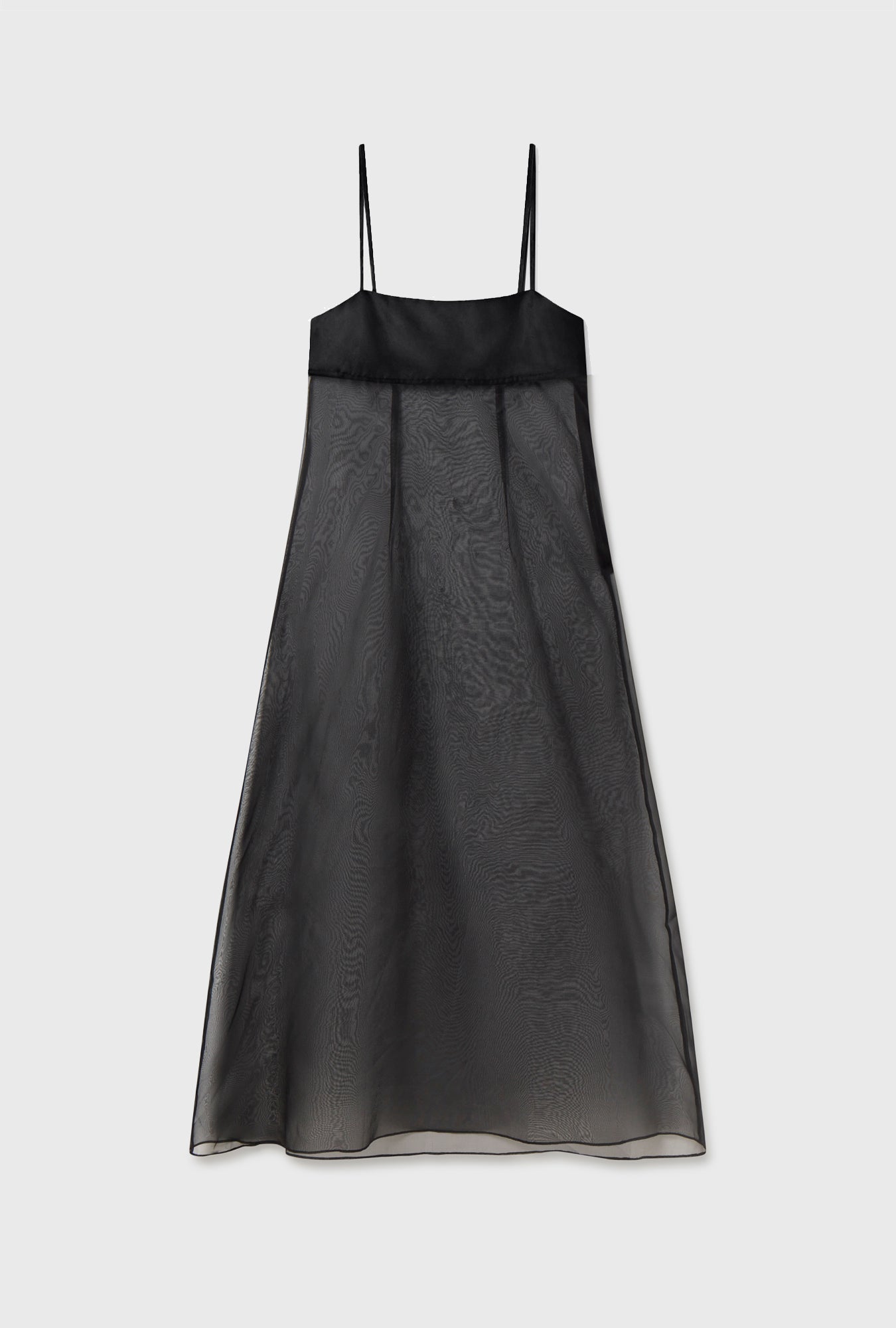 Robe trapèze en organza noir