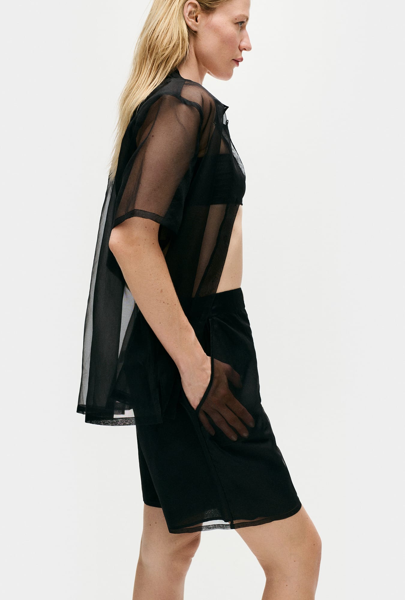 Shorty en organza noir