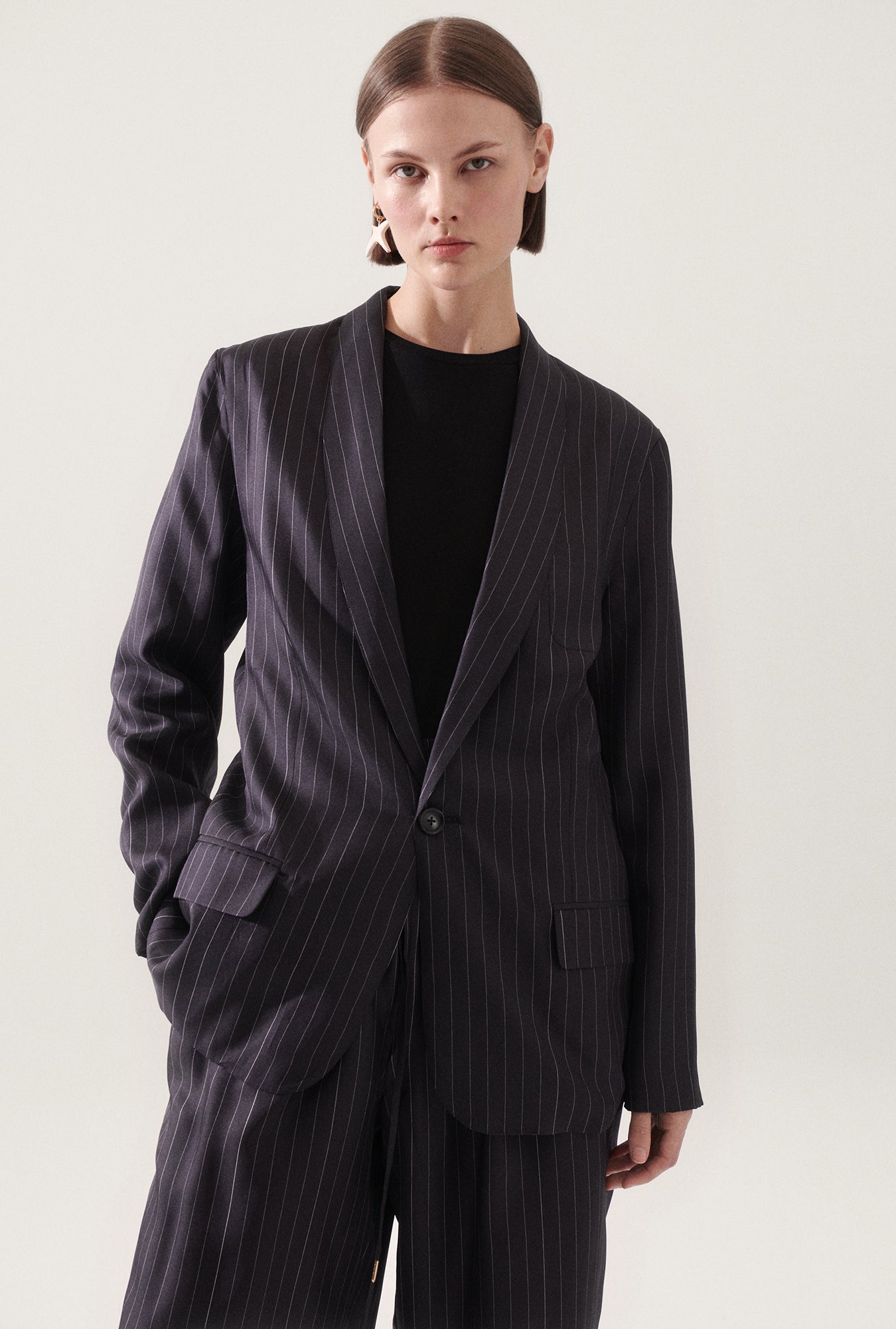 Blazer Miami en sergé à rayures noires et blanches