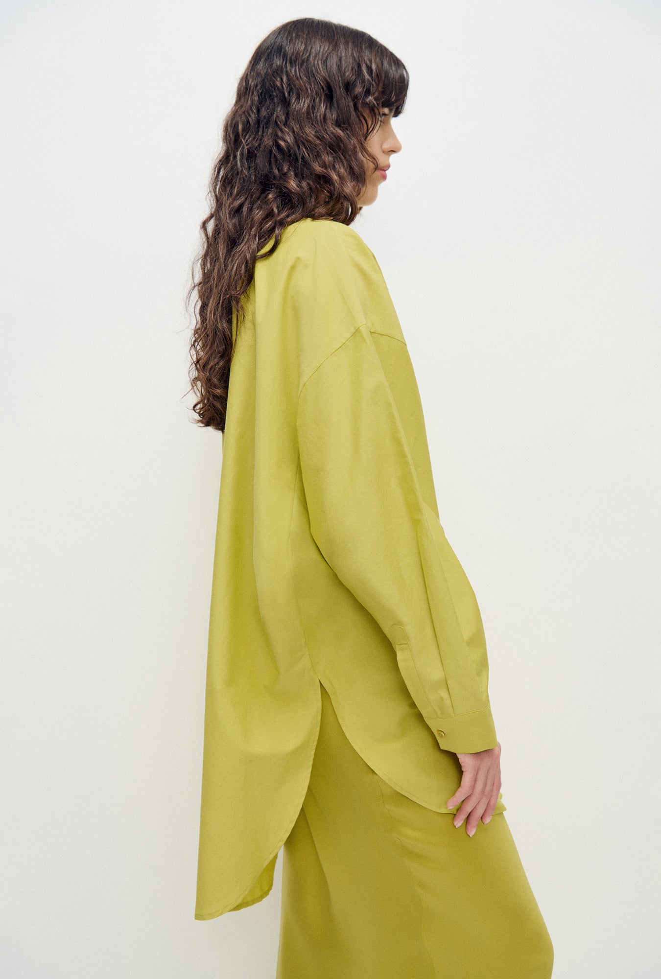 Cotton Silk Round Shirt Limelight