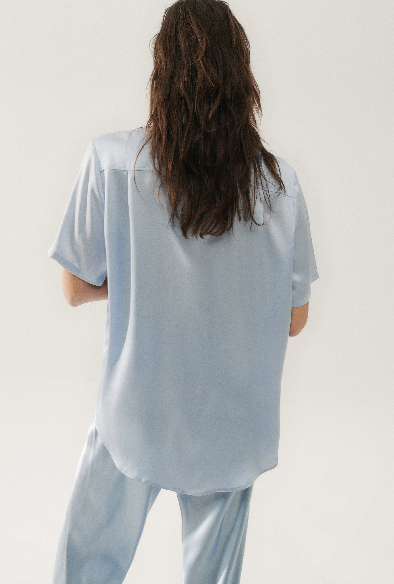 Chemise Boyfriend Manches Courtes Ciel