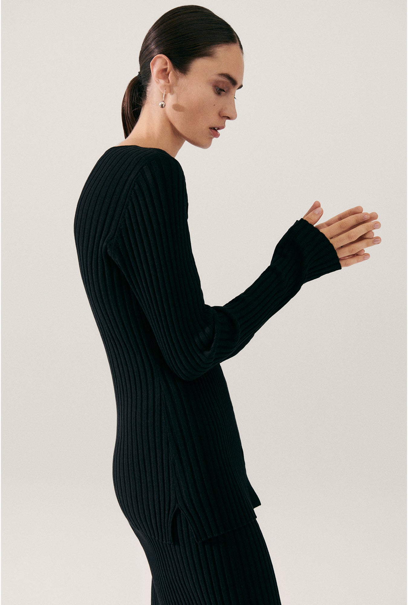 Cardigan côtelé noir