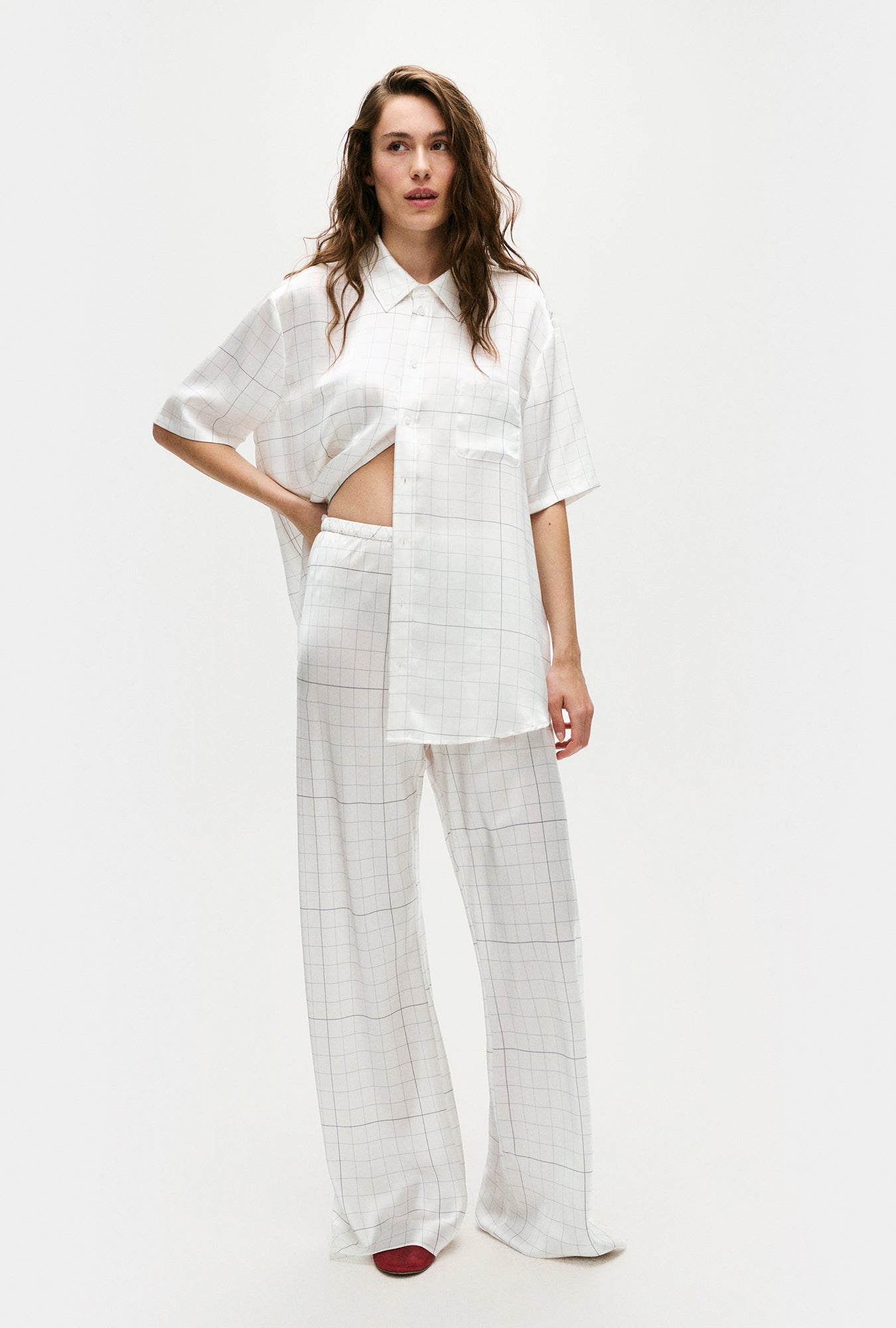 Grille de pantalons coupés en biais