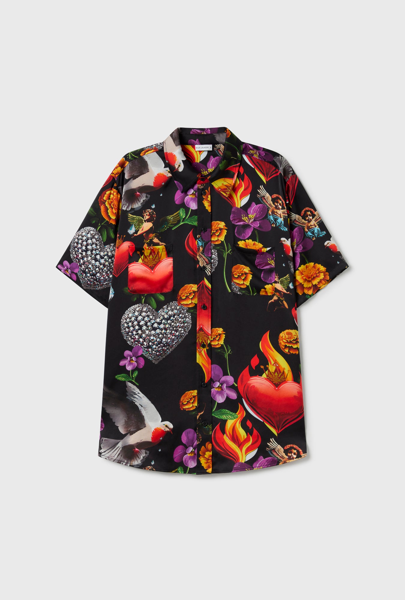 Chemise de petit ami à manches courtes Dearly Beloved noire
