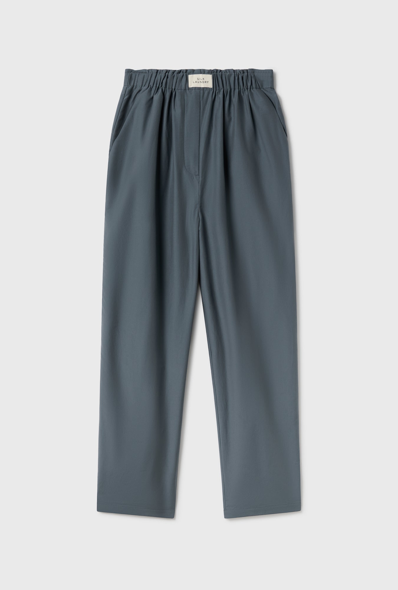 Pantalon en coton et soie Paper Bag Ardoise