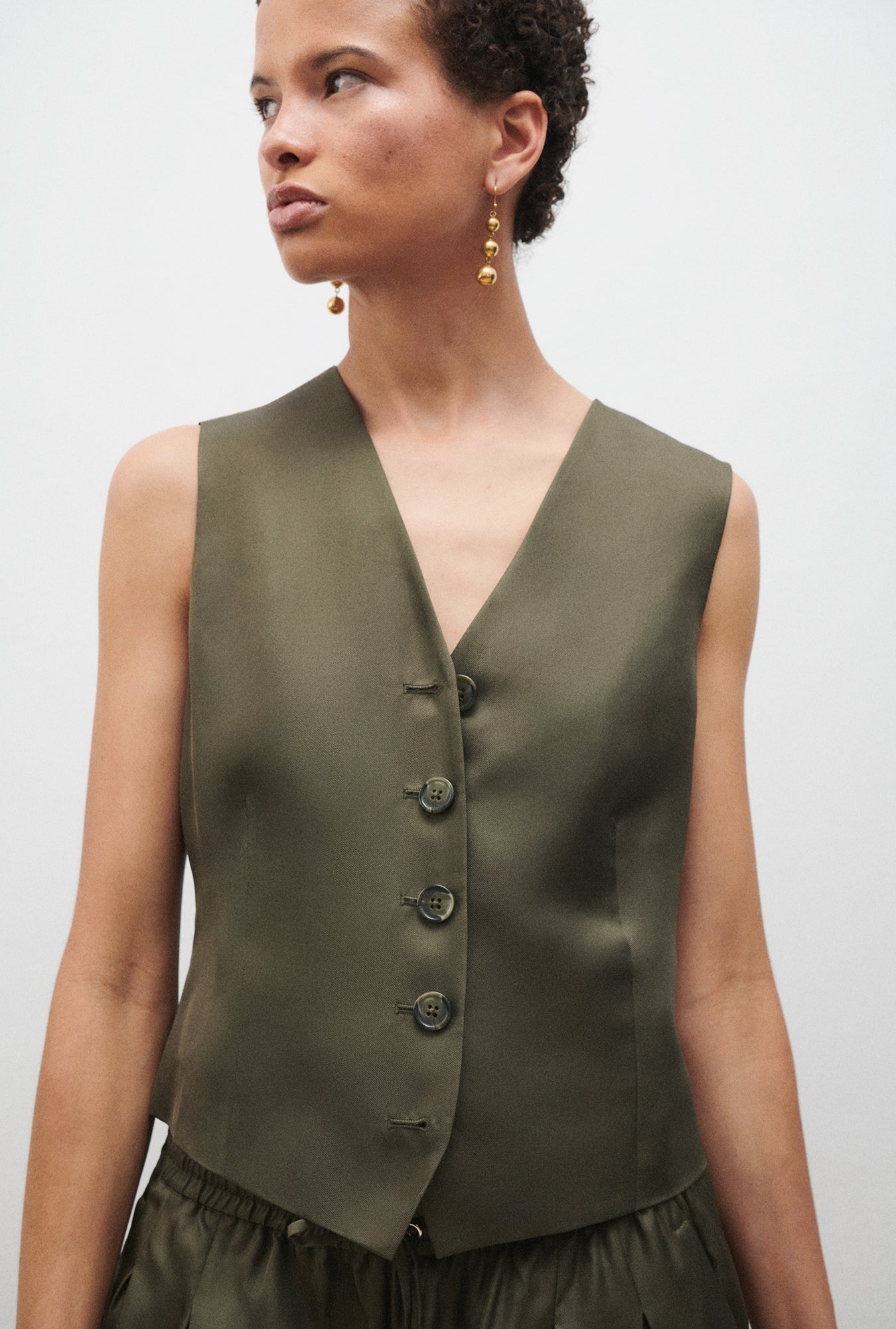 Gilet en sergé pin